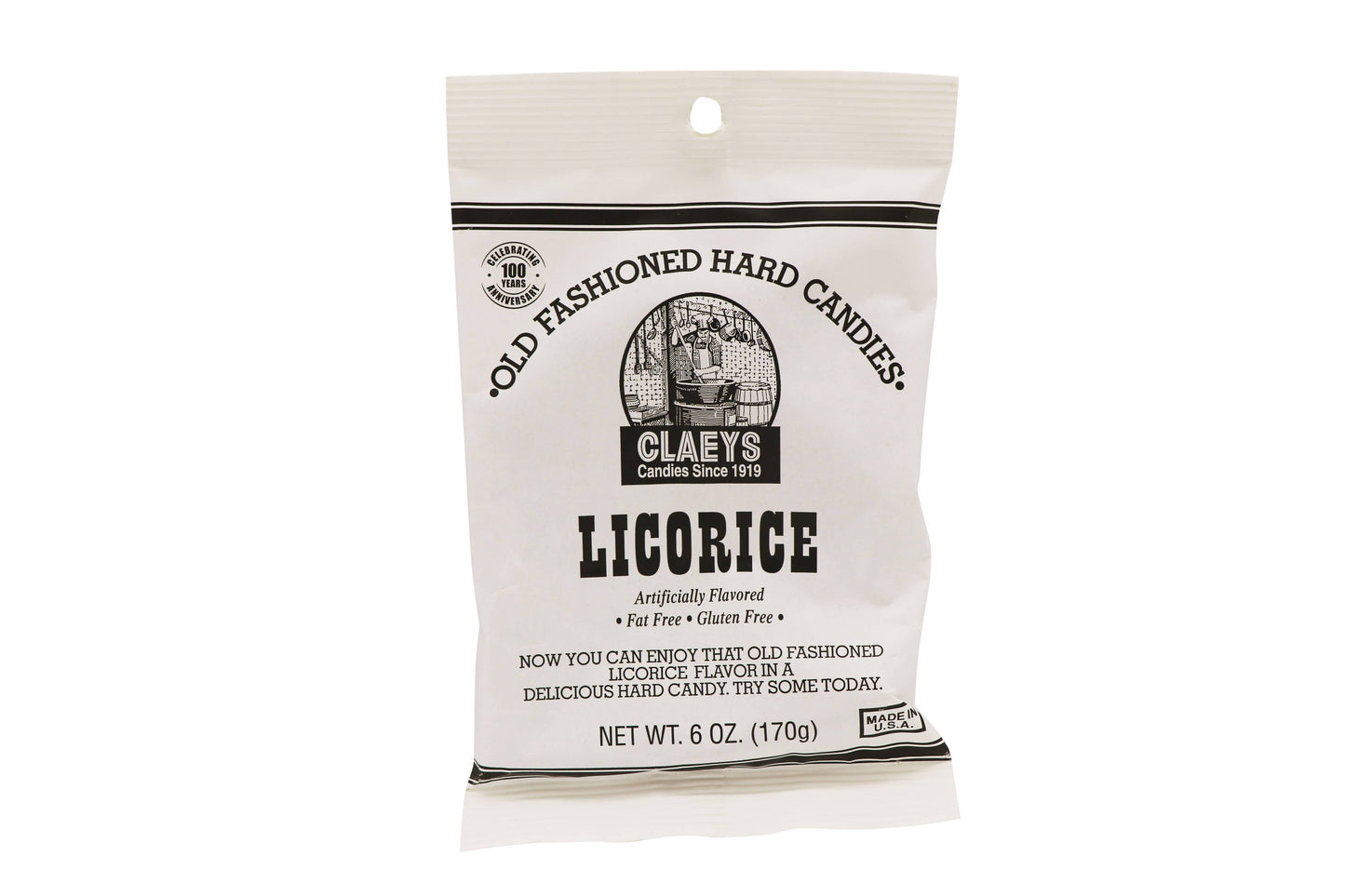 Claeys Old Fashioned Hard Candies Licorice, 6oz Bag