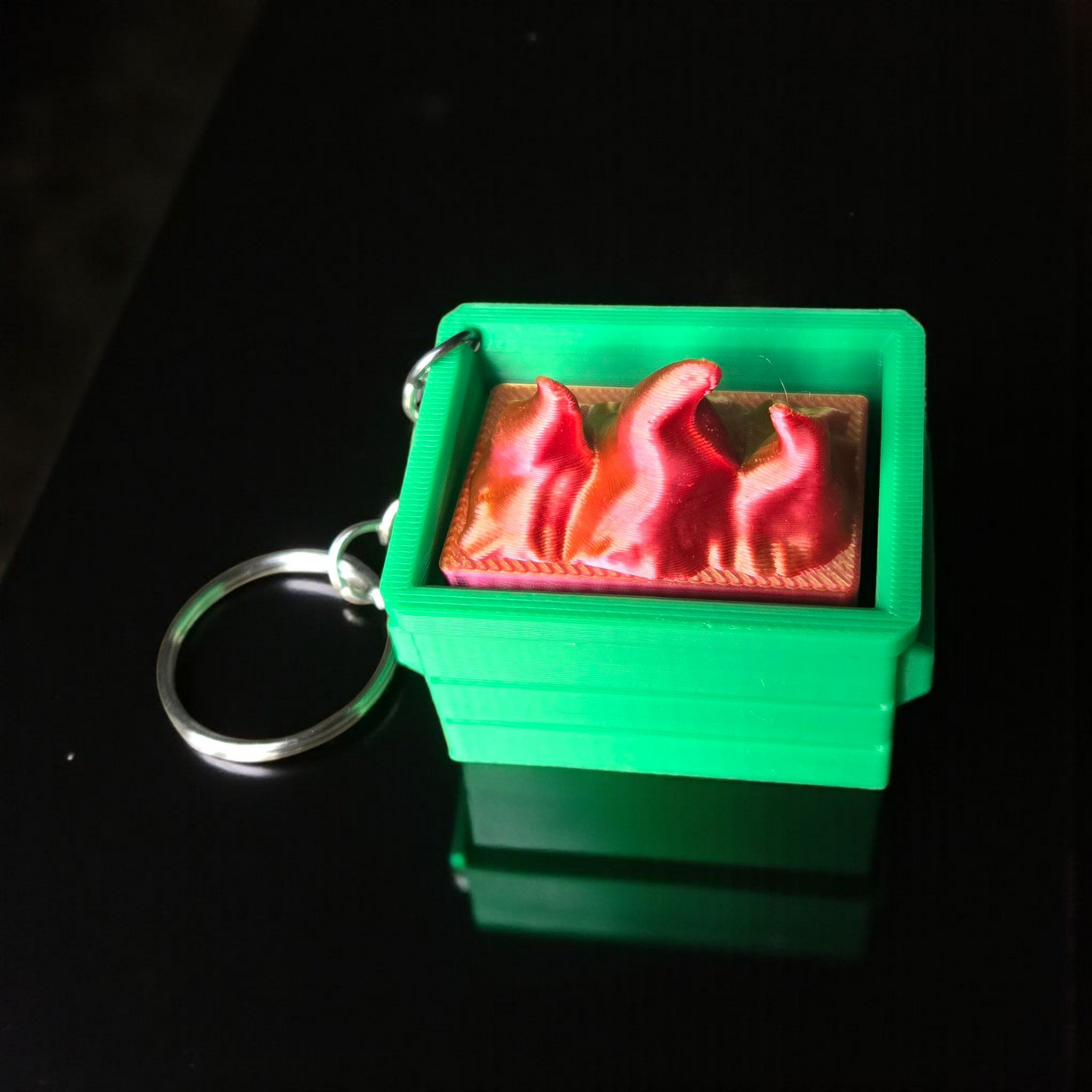 Dumpster Fire Keychain Clicker