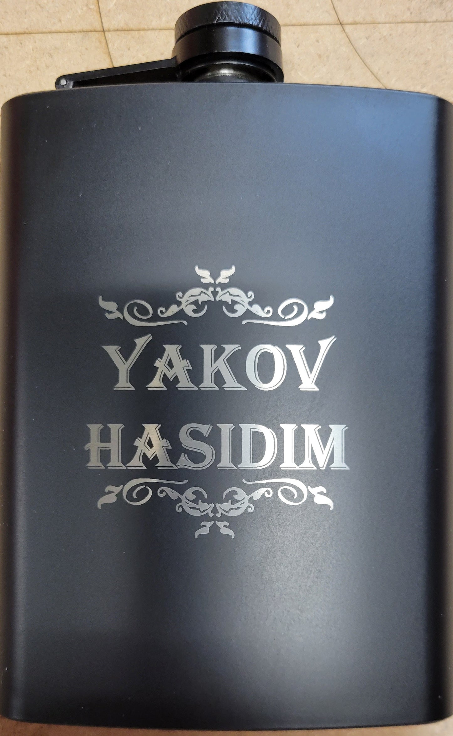 Custom Engraved 8oz Stainless Steel Flask (matte black)