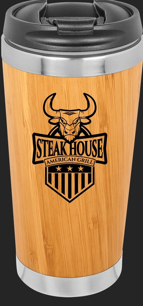 Custom Engraved Bamboo Tumbler, "Polar Camel" Brand