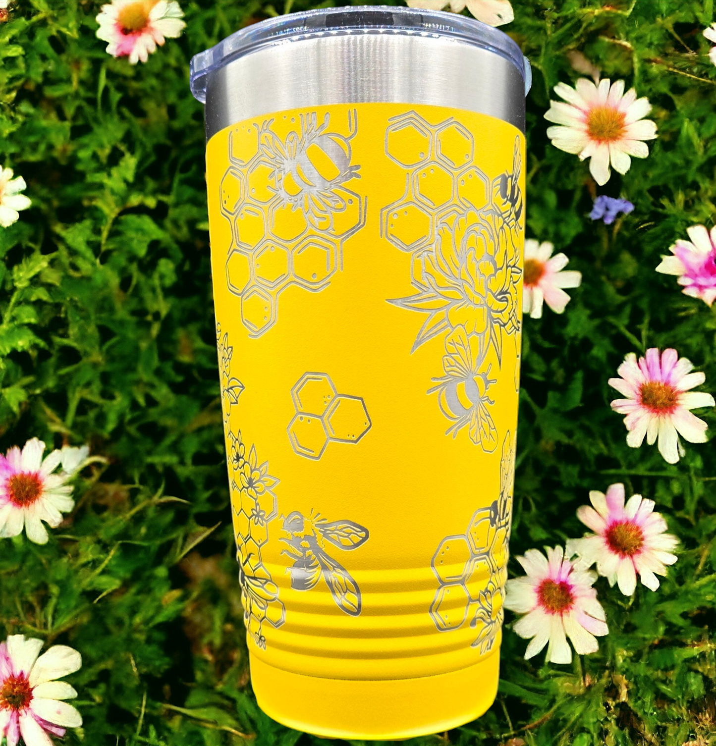 Custom 20oz Yellow Bee Tumbler Full Wrap