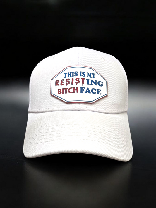 "Resisting Bi&#* Face" White Dad Cap/Sun Visor