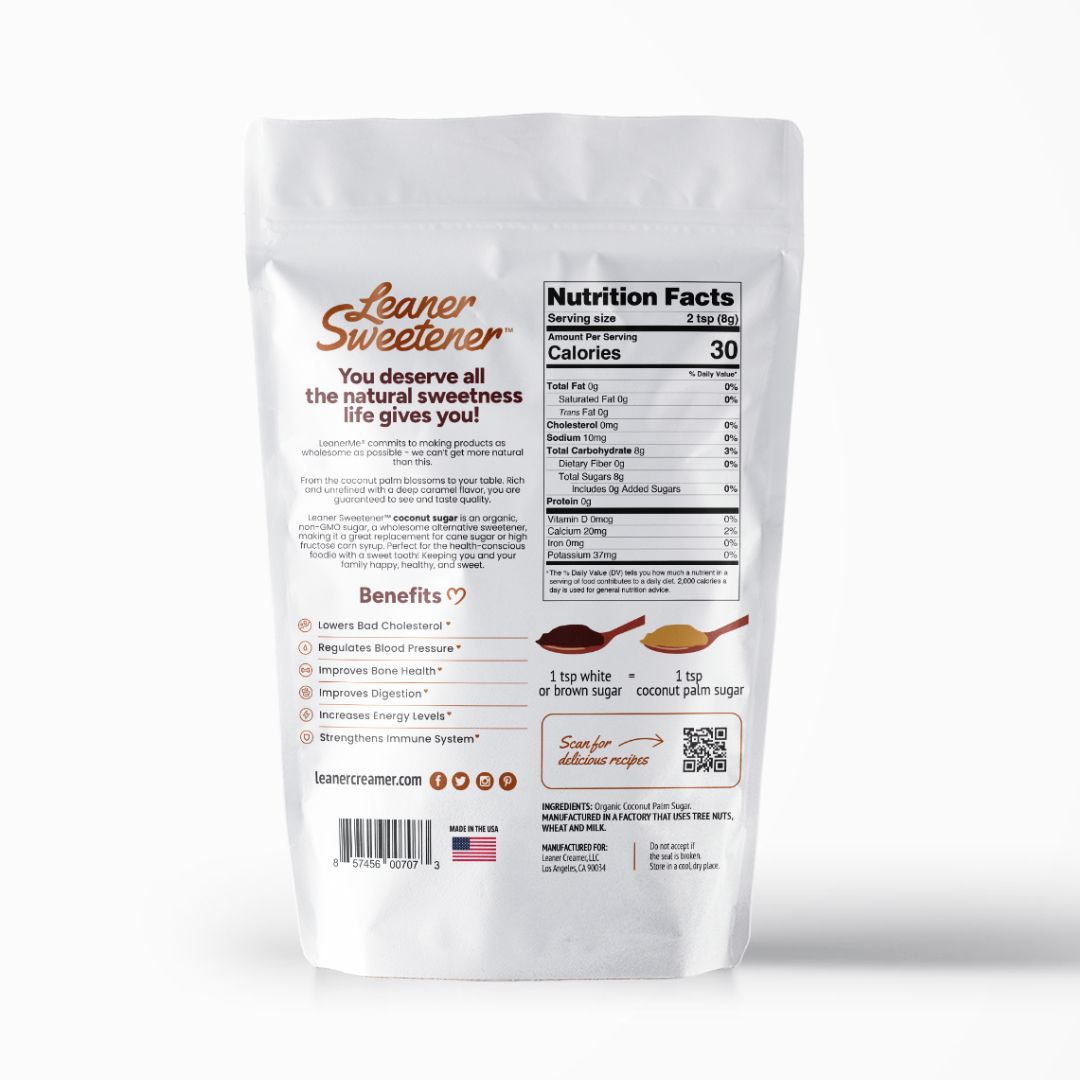 Leaner Sweetener Coconut Sugar -  1 LB Pouch