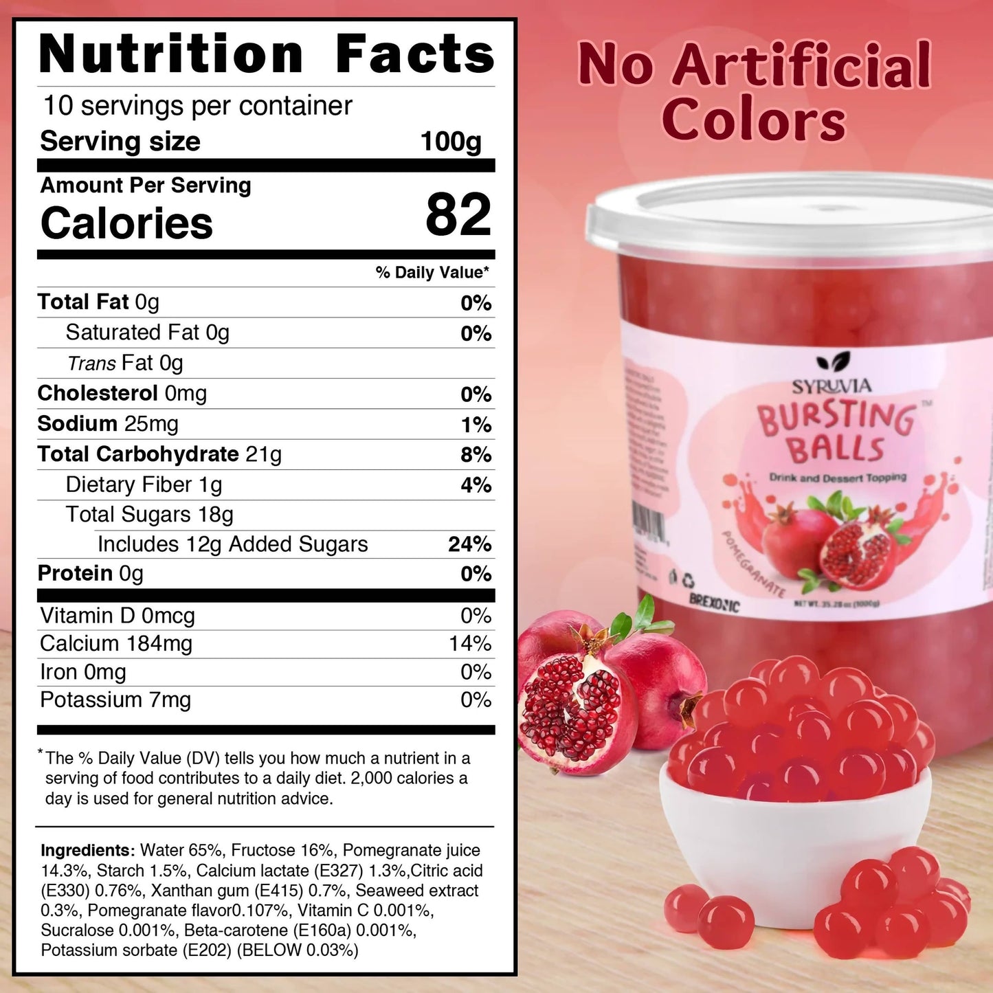 2 LB Pomegranate Flavored Popping Boba