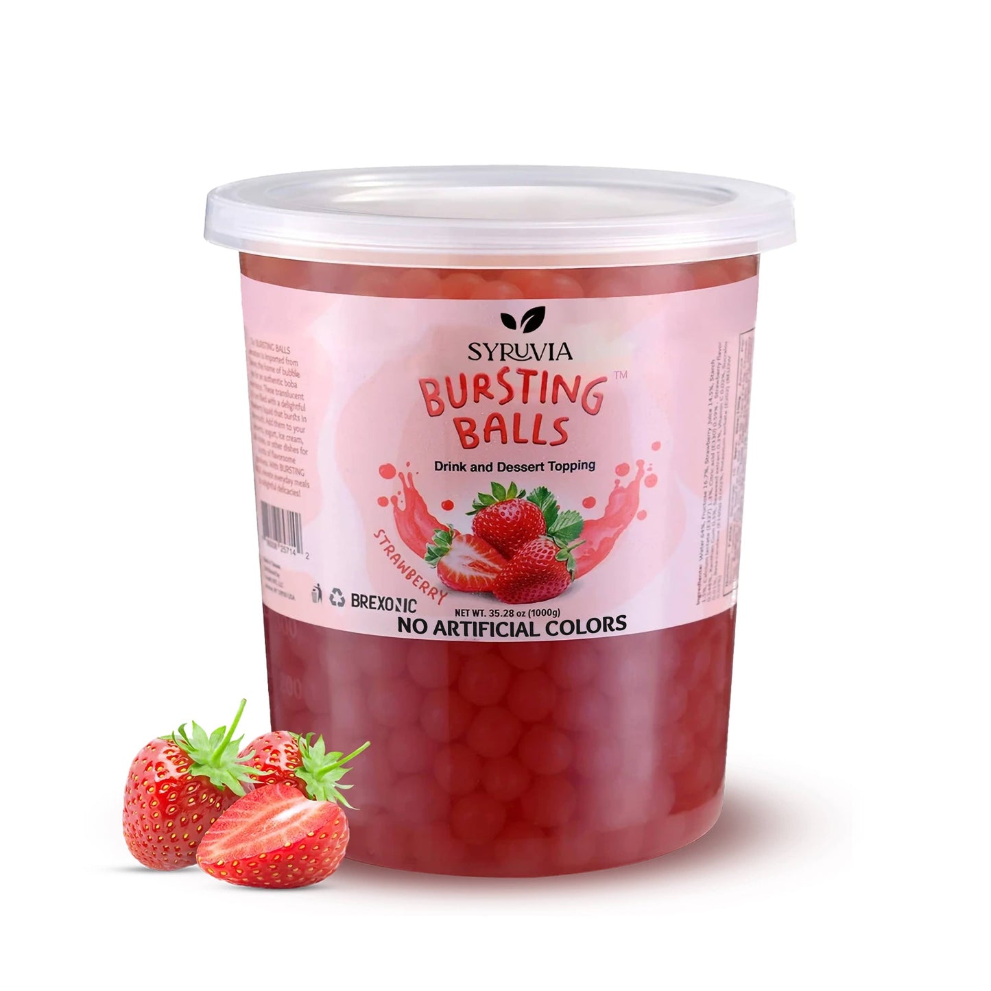 2 LB Strawberry Flavored Popping Boba