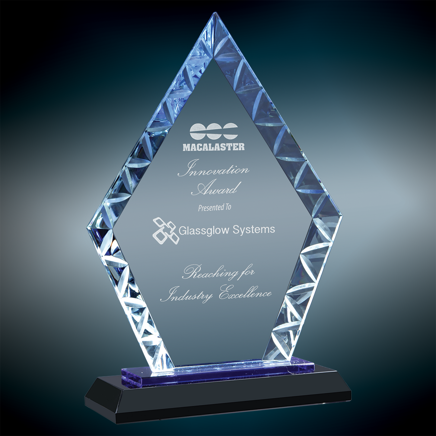 Custom Engraved Accent Glass Awards