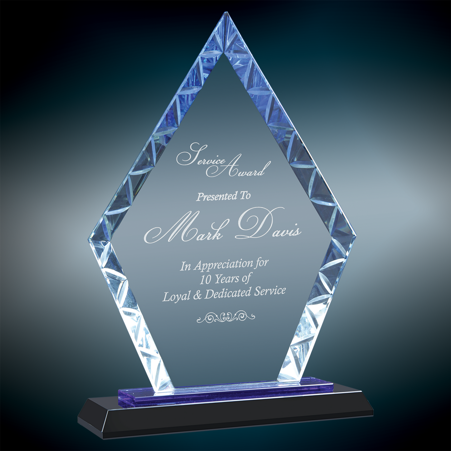 Custom Engraved Accent Glass Awards