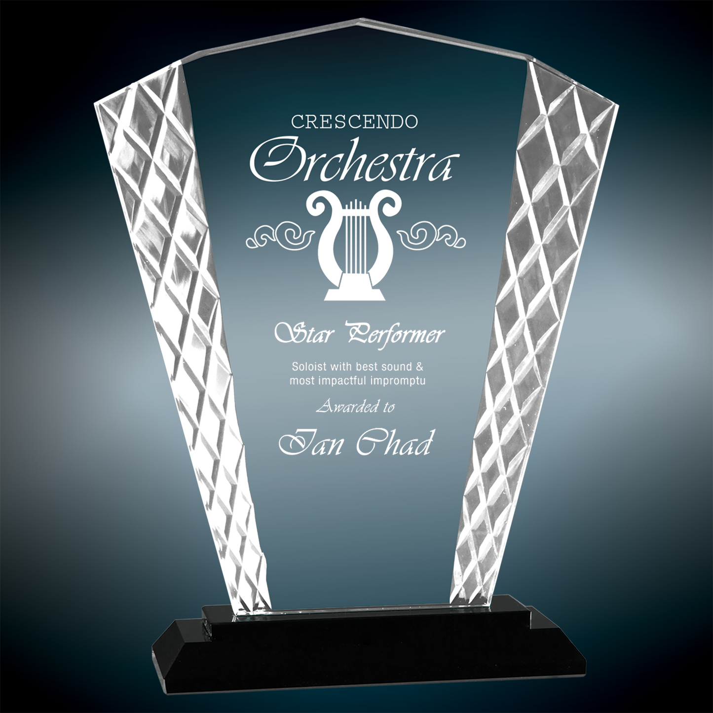 Custom Engraved Accent Glass Awards