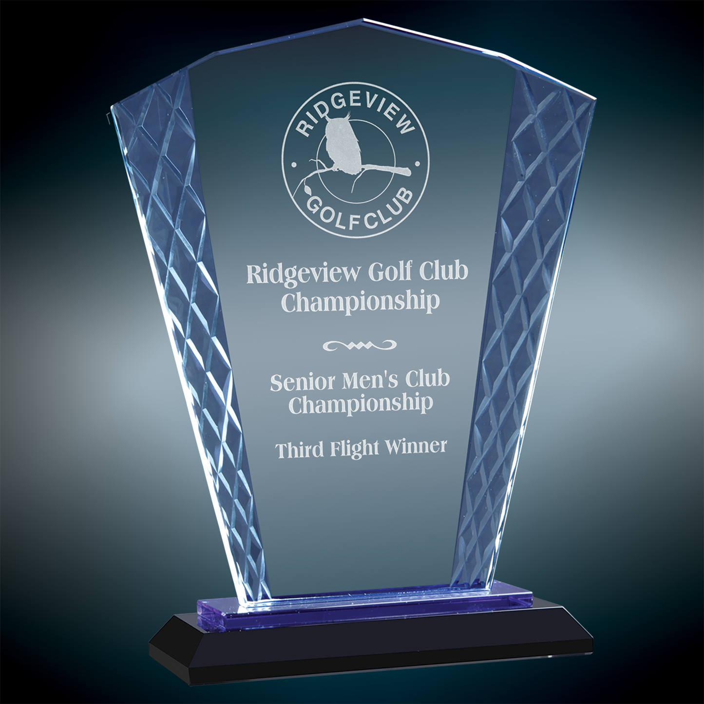 Custom Engraved Accent Glass Awards