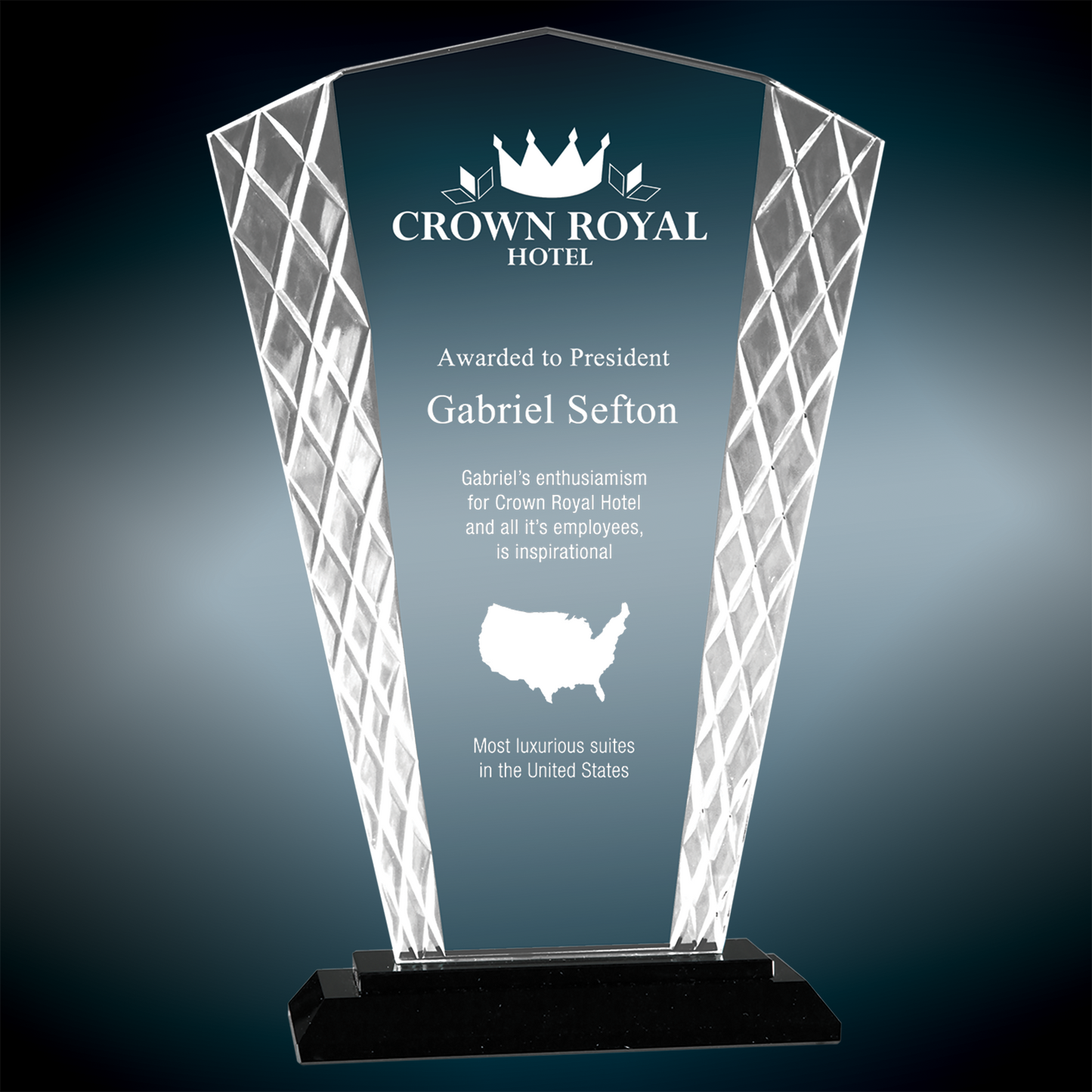 Custom Engraved Accent Glass Awards