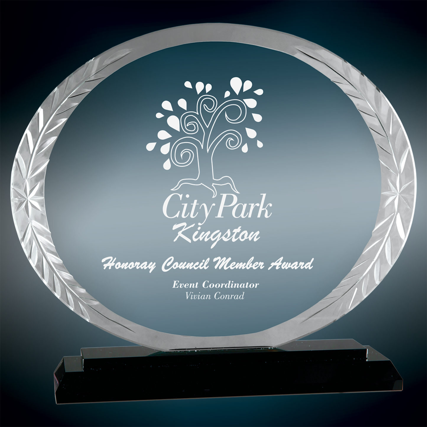 Custom Engraved Accent Glass Awards