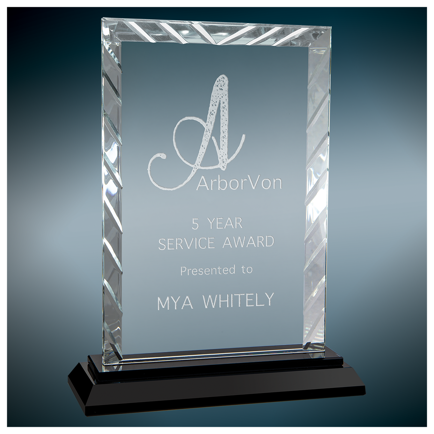 Custom Engraved Accent Glass Awards