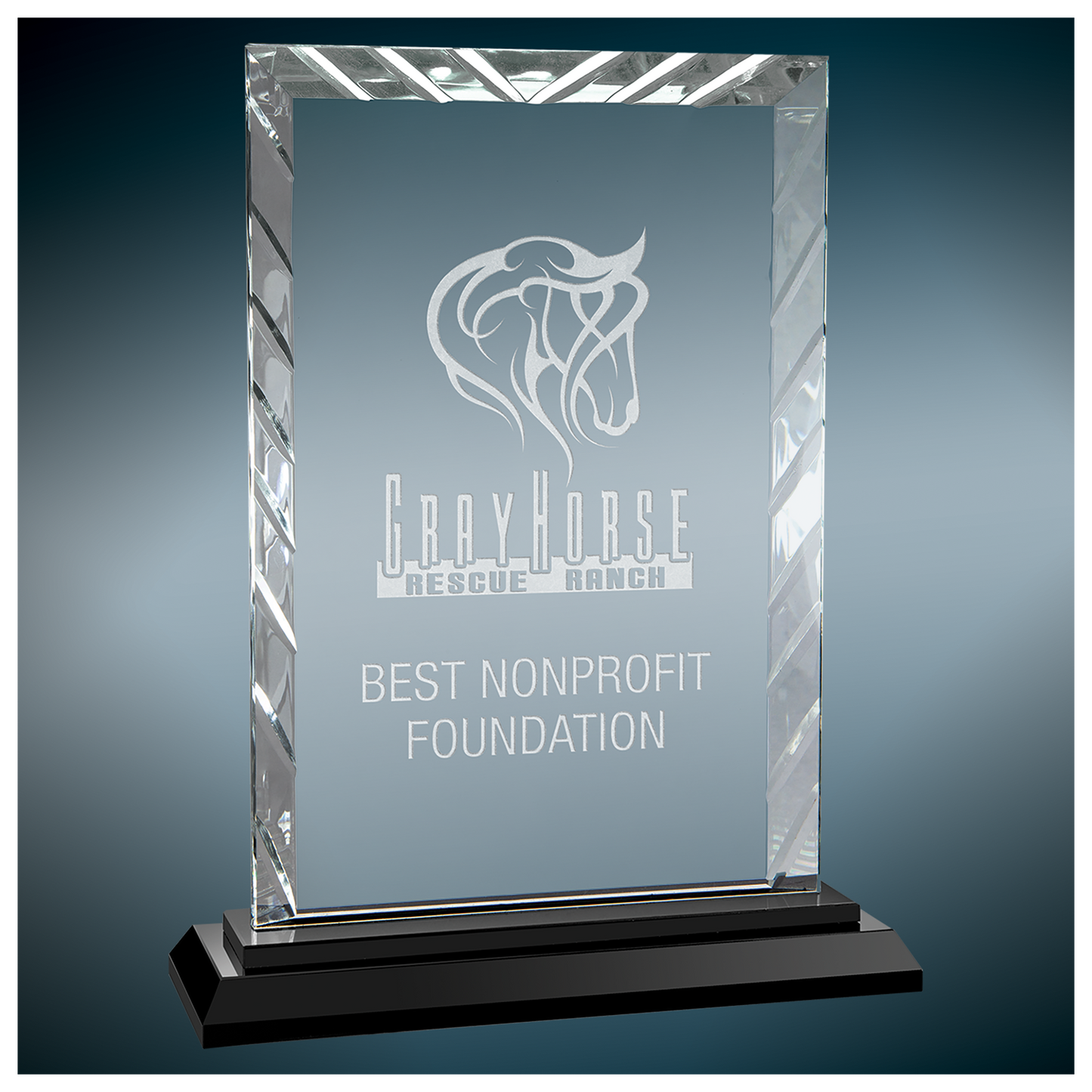 Custom Engraved Accent Glass Awards