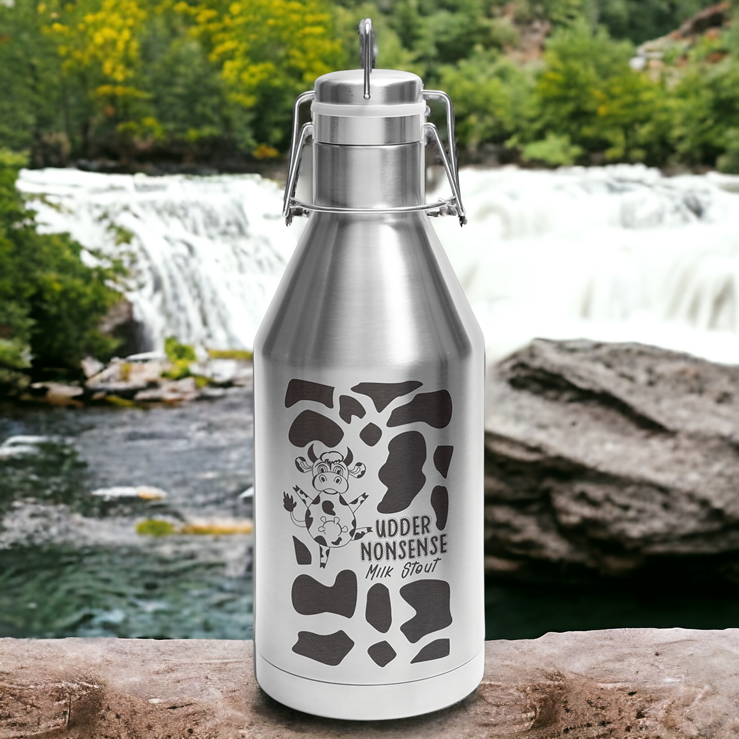 Custom Engraved 64oz Growler, Black Polar Camel Brand