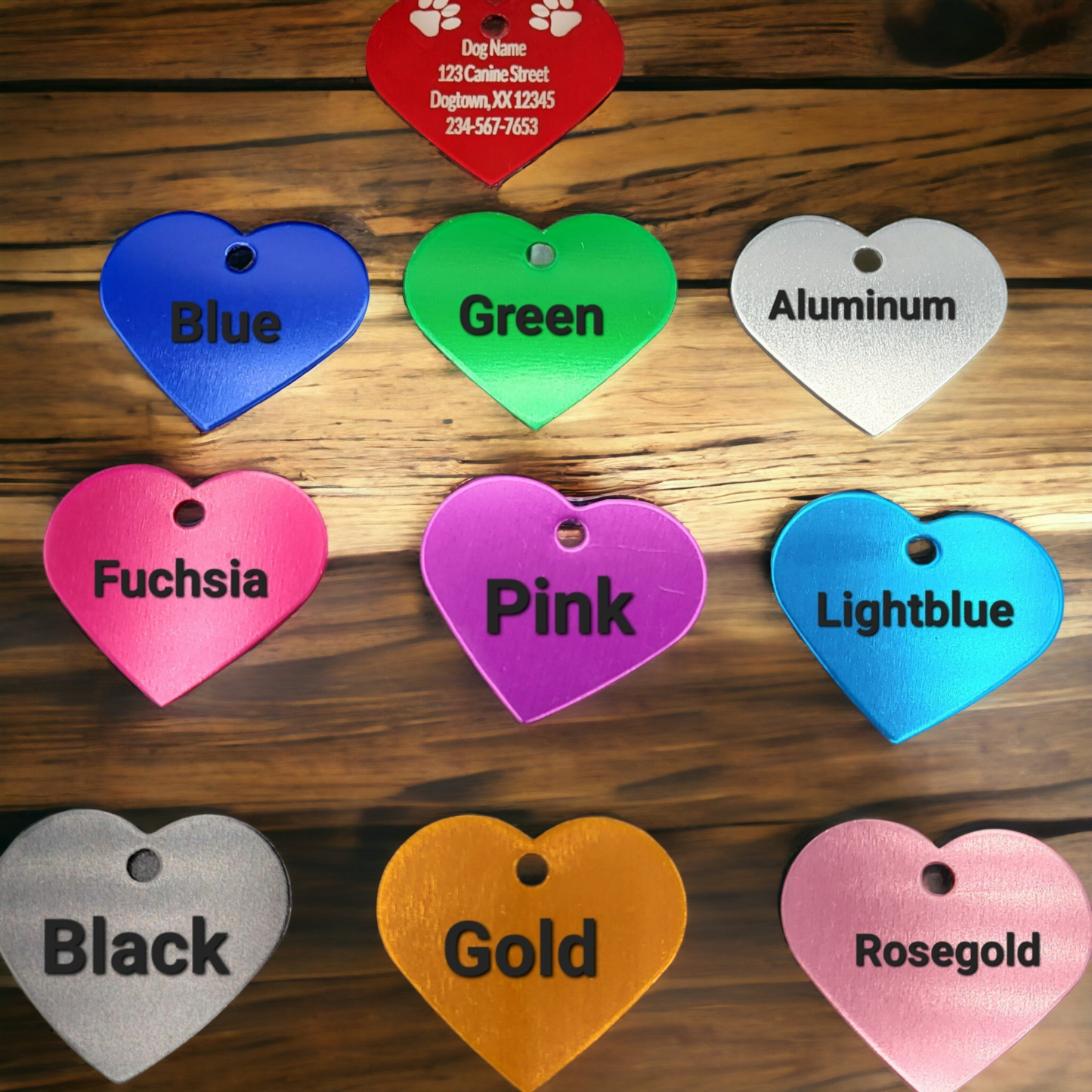 Custom Dog ID Tag (Heart Shaped)