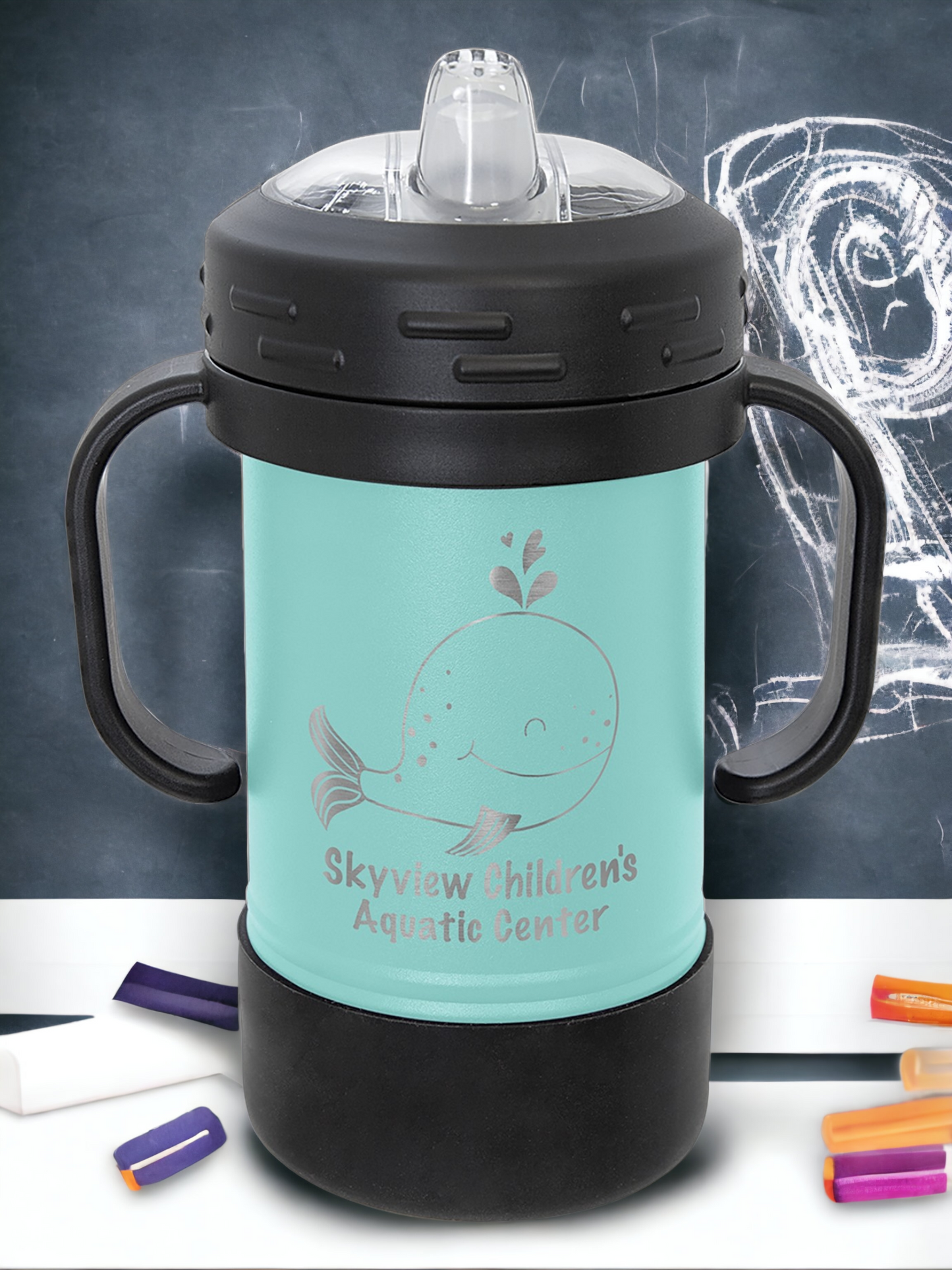 Custom Engraved 10oz Sippy Cup/Children's Travel Mug, "Polar Camel" Brand