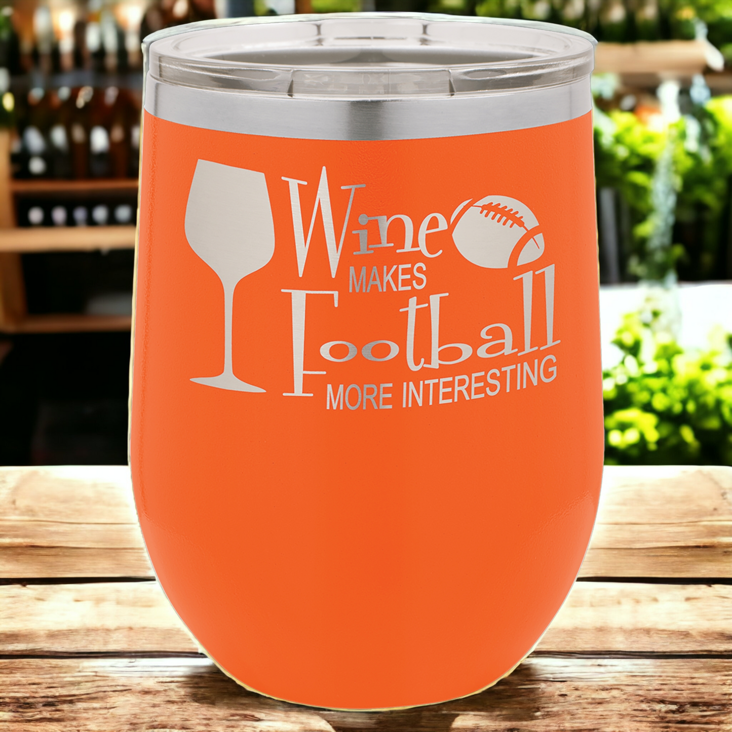 Custom Engraved 12oz Stemless Wine Tumbler, "Polar Camel" Brand