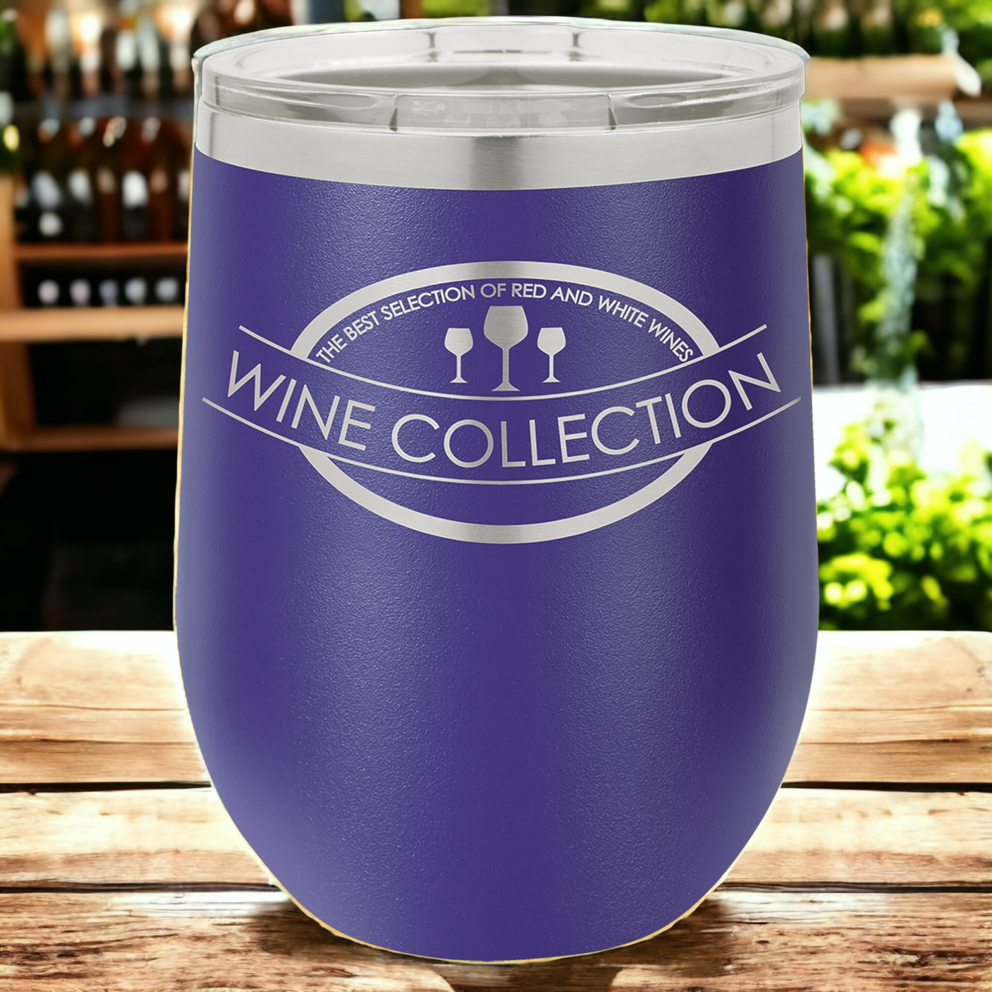 Custom Engraved 12oz Stemless Wine Tumbler, "Polar Camel" Brand