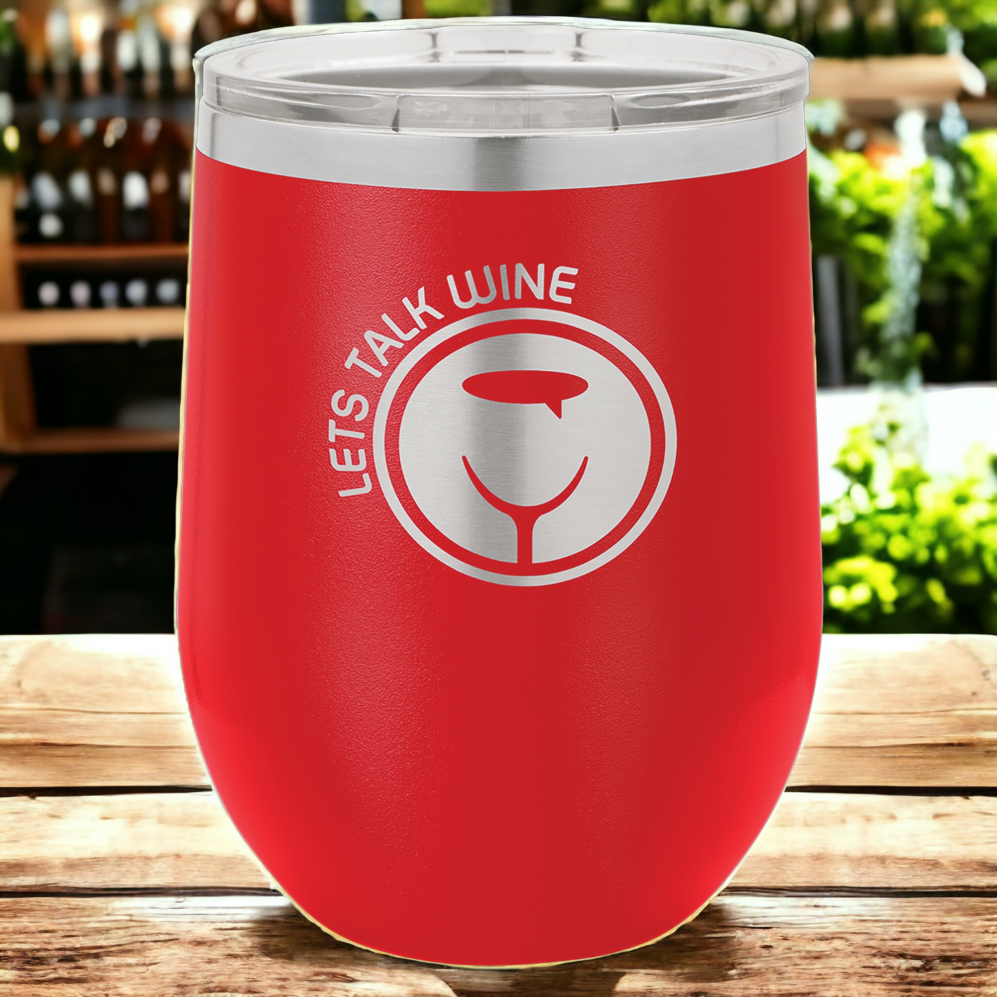 Custom Engraved 12oz Stemless Wine Tumbler, "Polar Camel" Brand