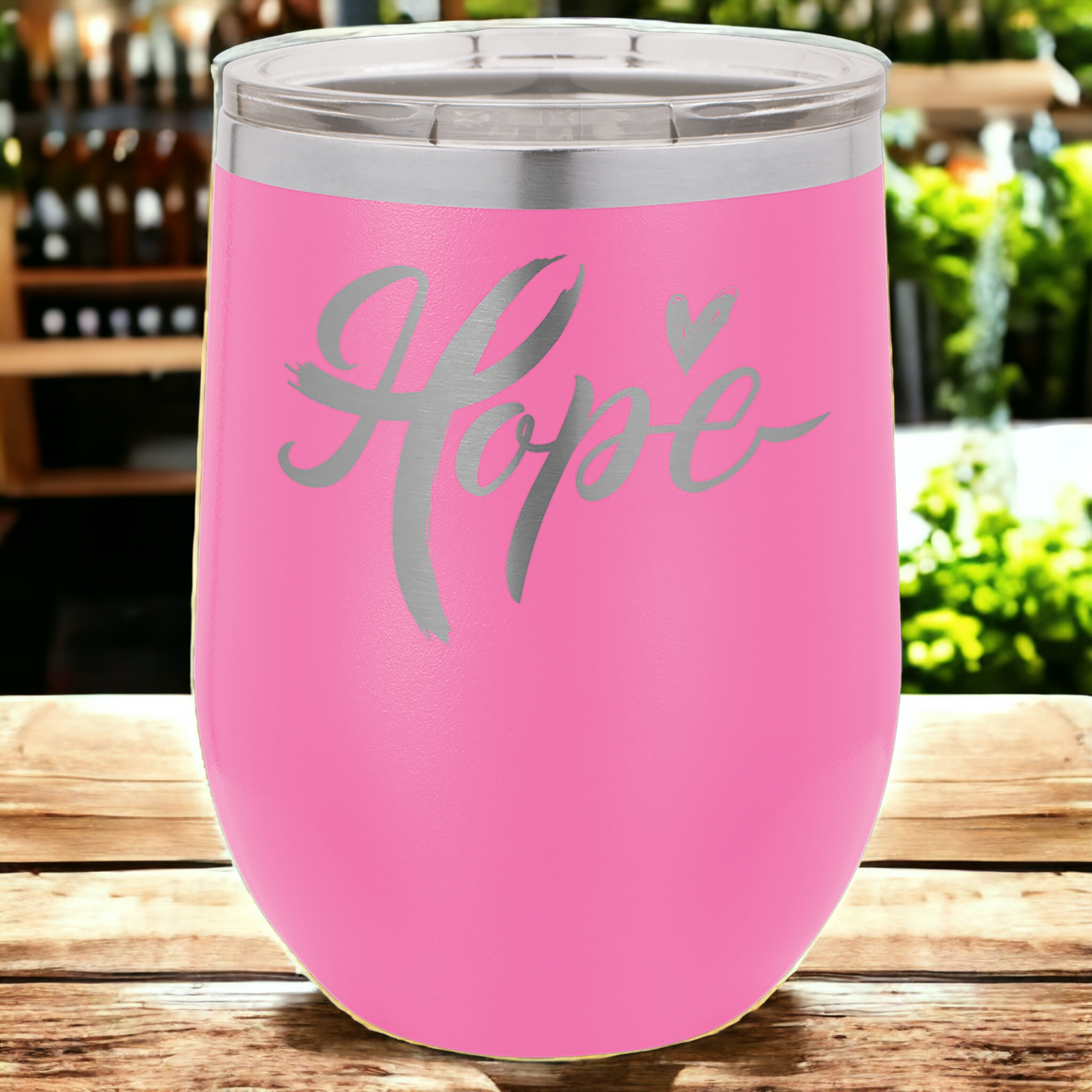 Custom Engraved 12oz Stemless Wine Tumbler, "Polar Camel" Brand