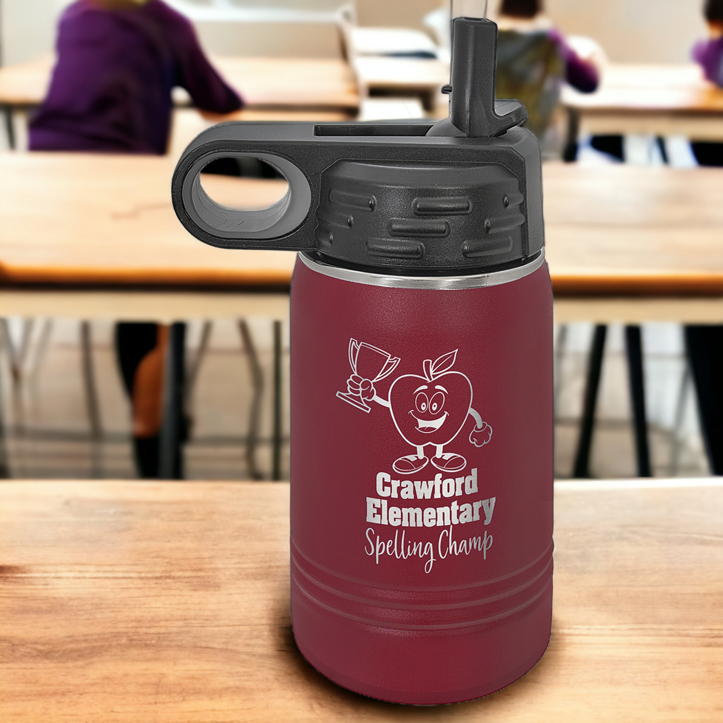 Custom Engraved 12oz Water Bottle Polar Camel Brand