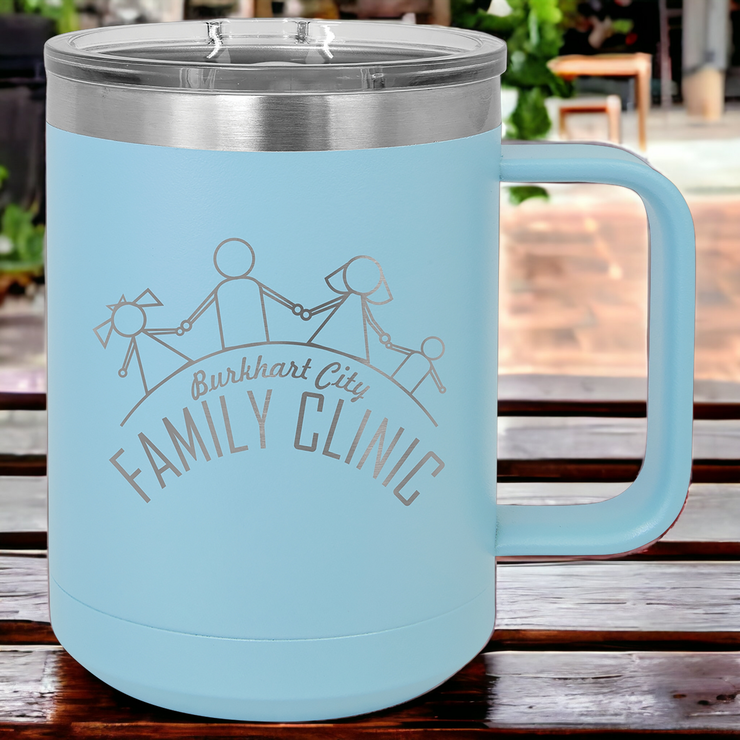 Custom Engraved 15oz Mug with Slider Lid, "Polar Camel" Brand