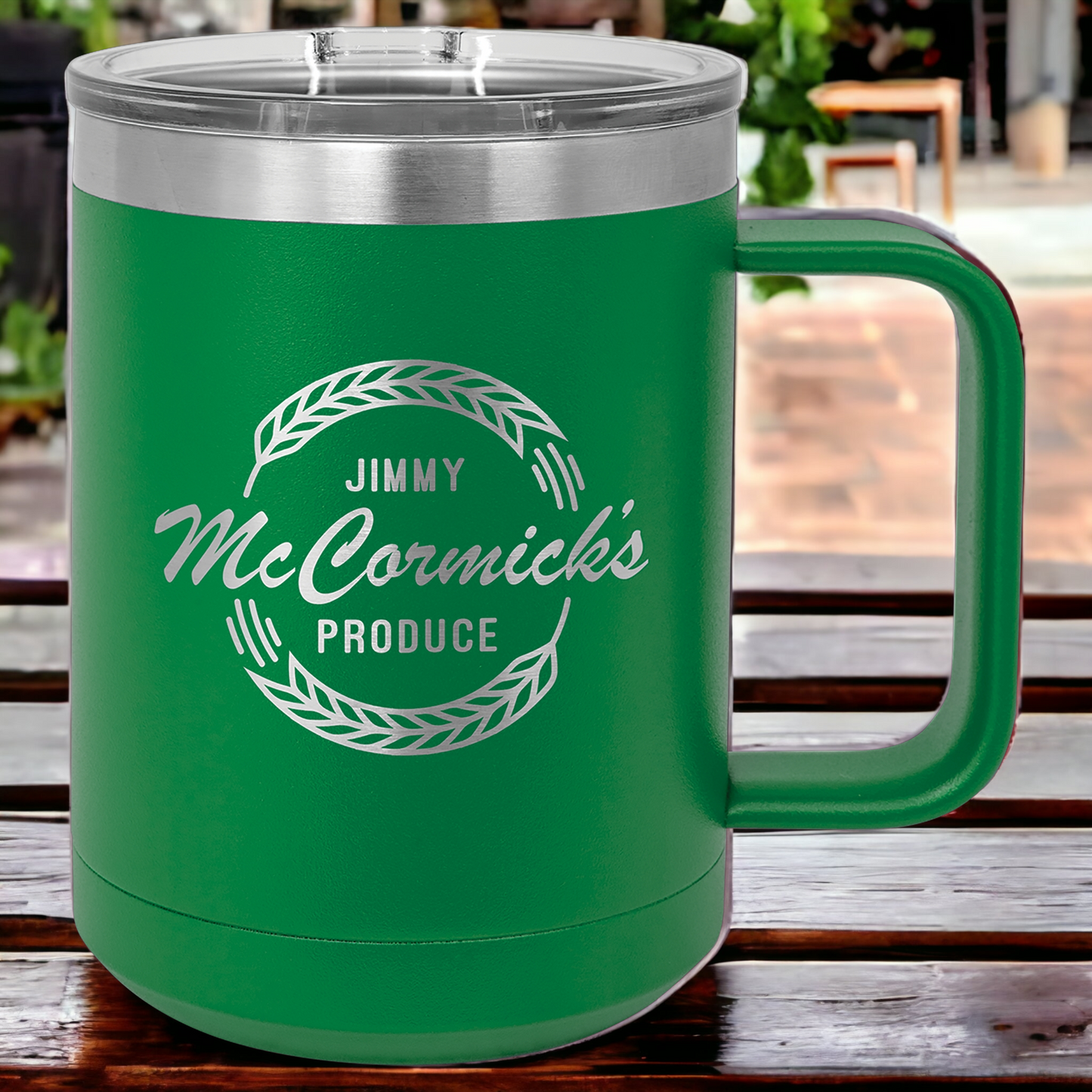 Custom Engraved 15oz Mug with Slider Lid, "Polar Camel" Brand