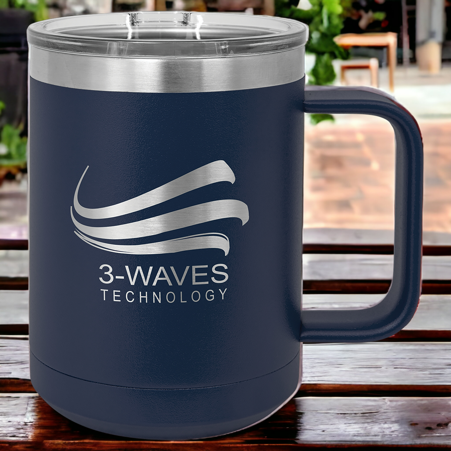 Custom Engraved 15oz Mug with Slider Lid, "Polar Camel" Brand