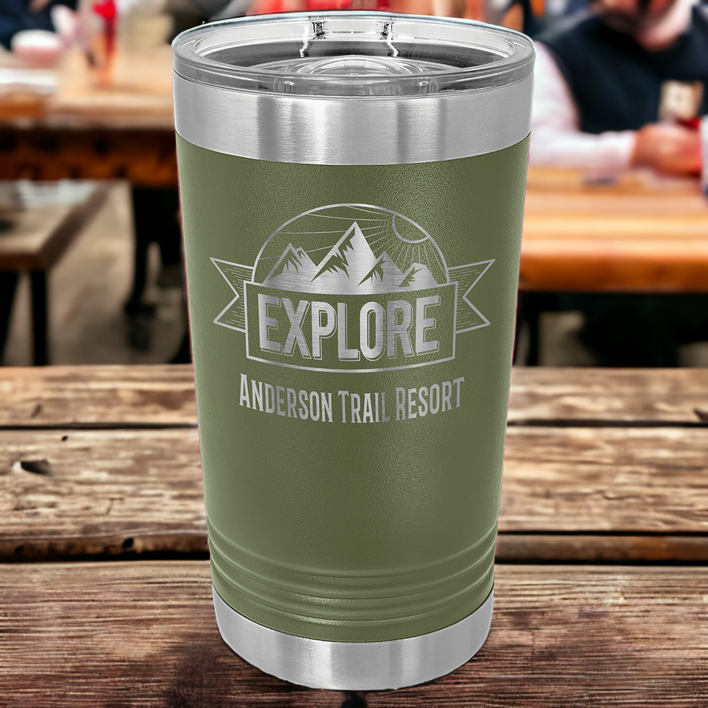 Custom Engraved 16oz Pint Tumbler, "Polar Camel" Brand