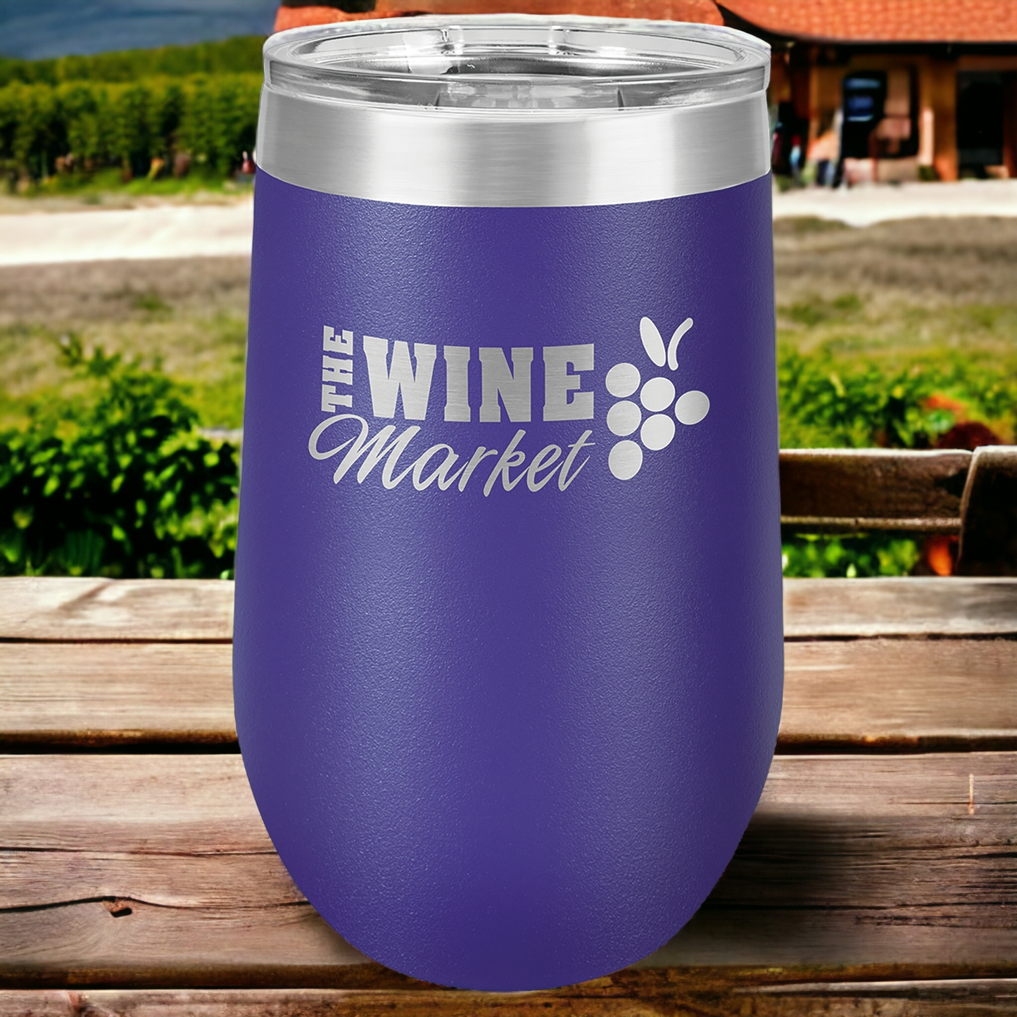 Custom Engraved 16oz Stemless Wine Tumbler, "Polar Camel" Brand