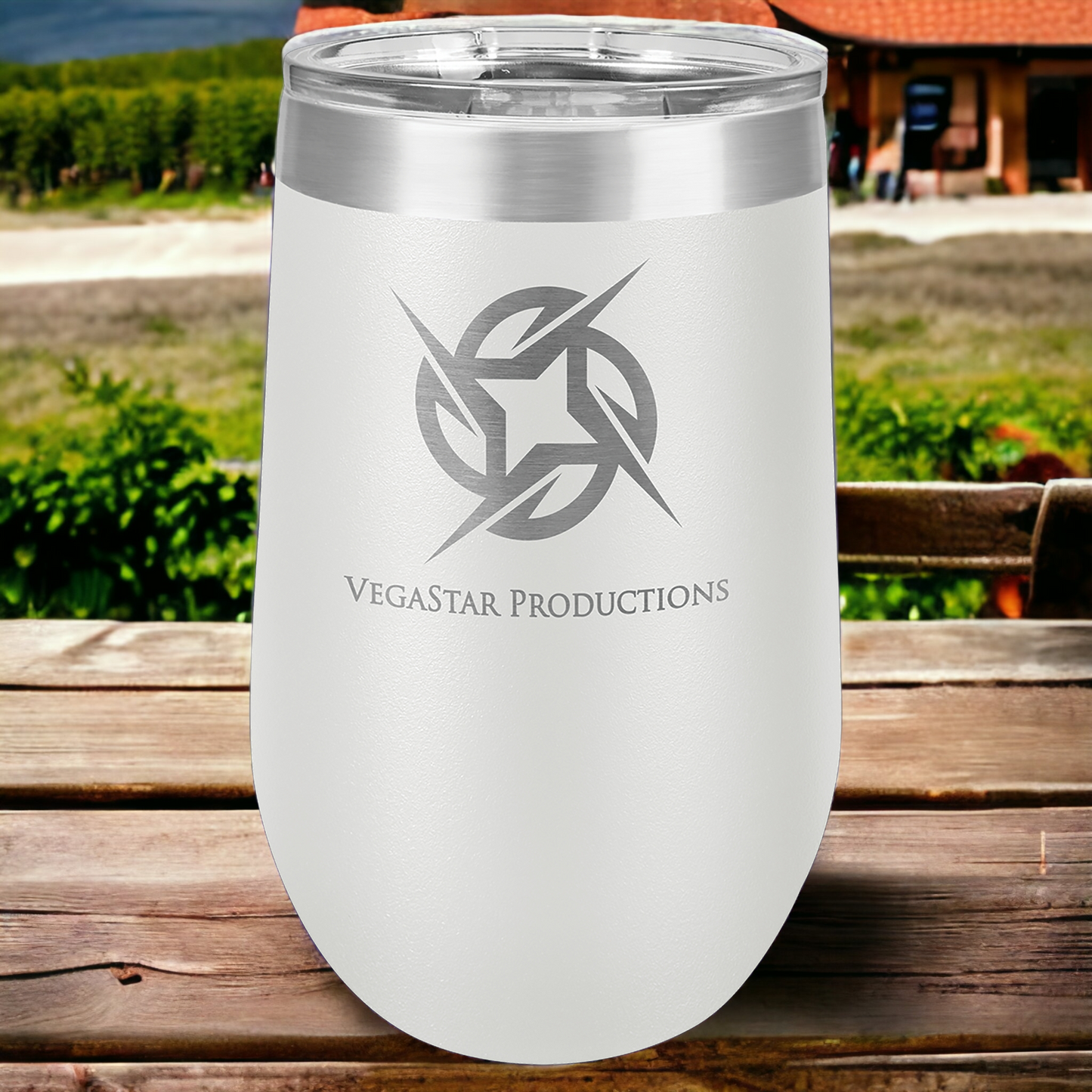 Custom Engraved 16oz Stemless Wine Tumbler, "Polar Camel" Brand