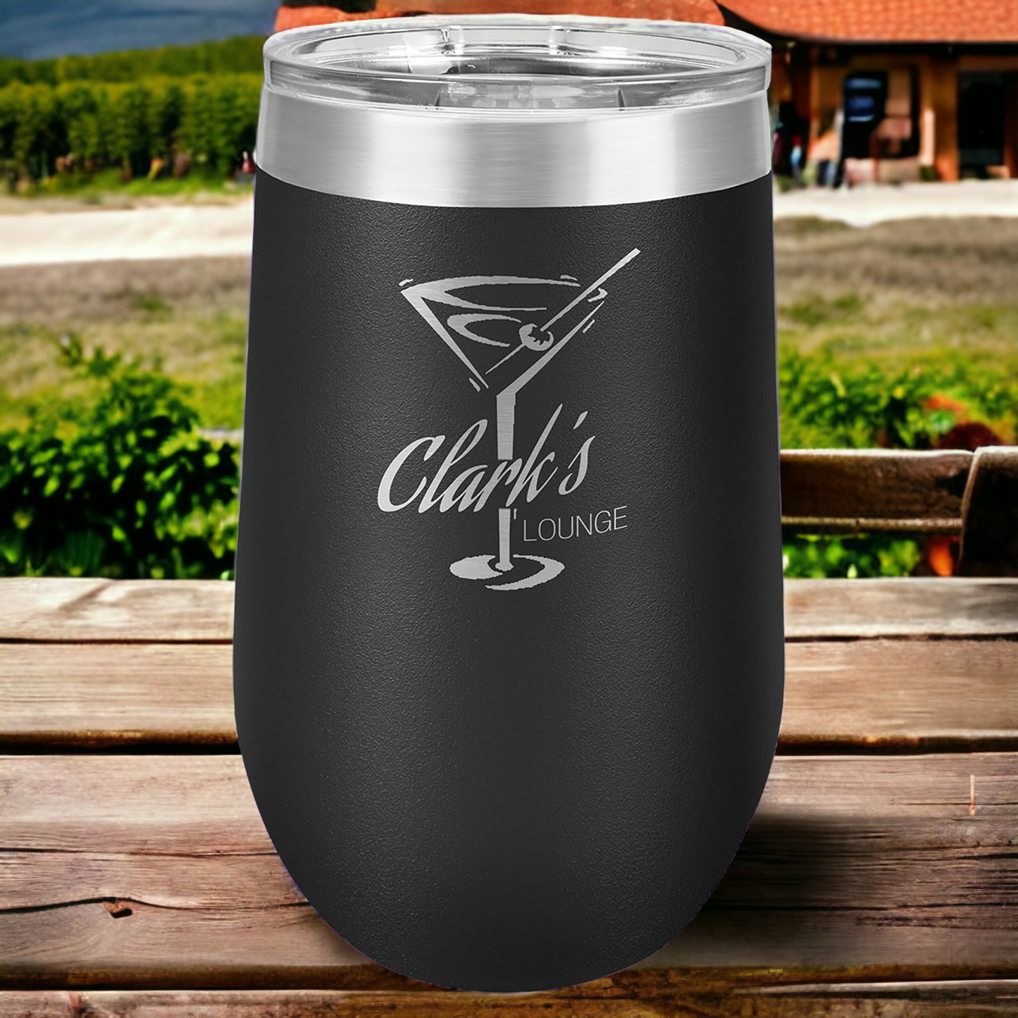 Custom Engraved 16oz Stemless Wine Tumbler, "Polar Camel" Brand