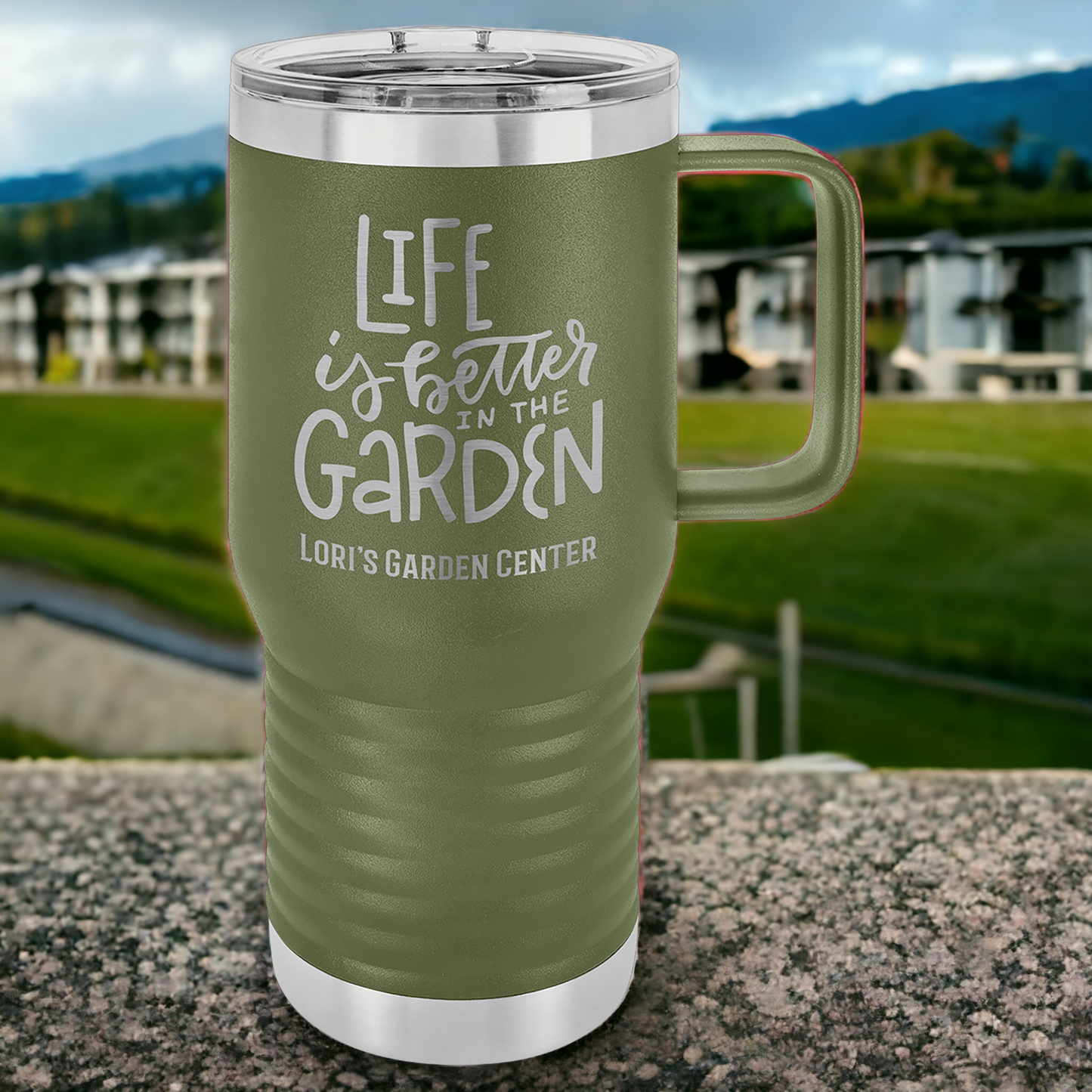 Custom Engraved 20oz Travel Mug with Slider Lid, "Polar Camel" Brand