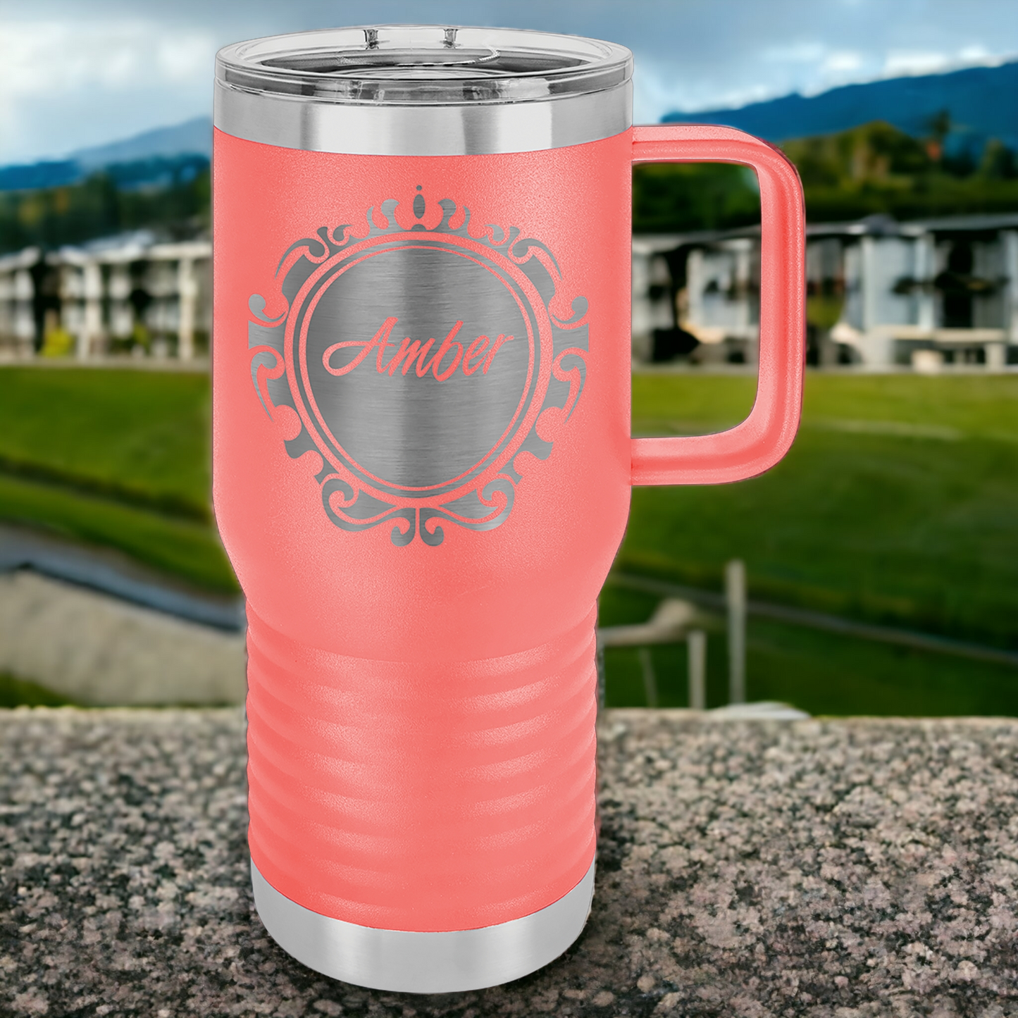 Custom Engraved 20oz Travel Mug with Slider Lid, "Polar Camel" Brand