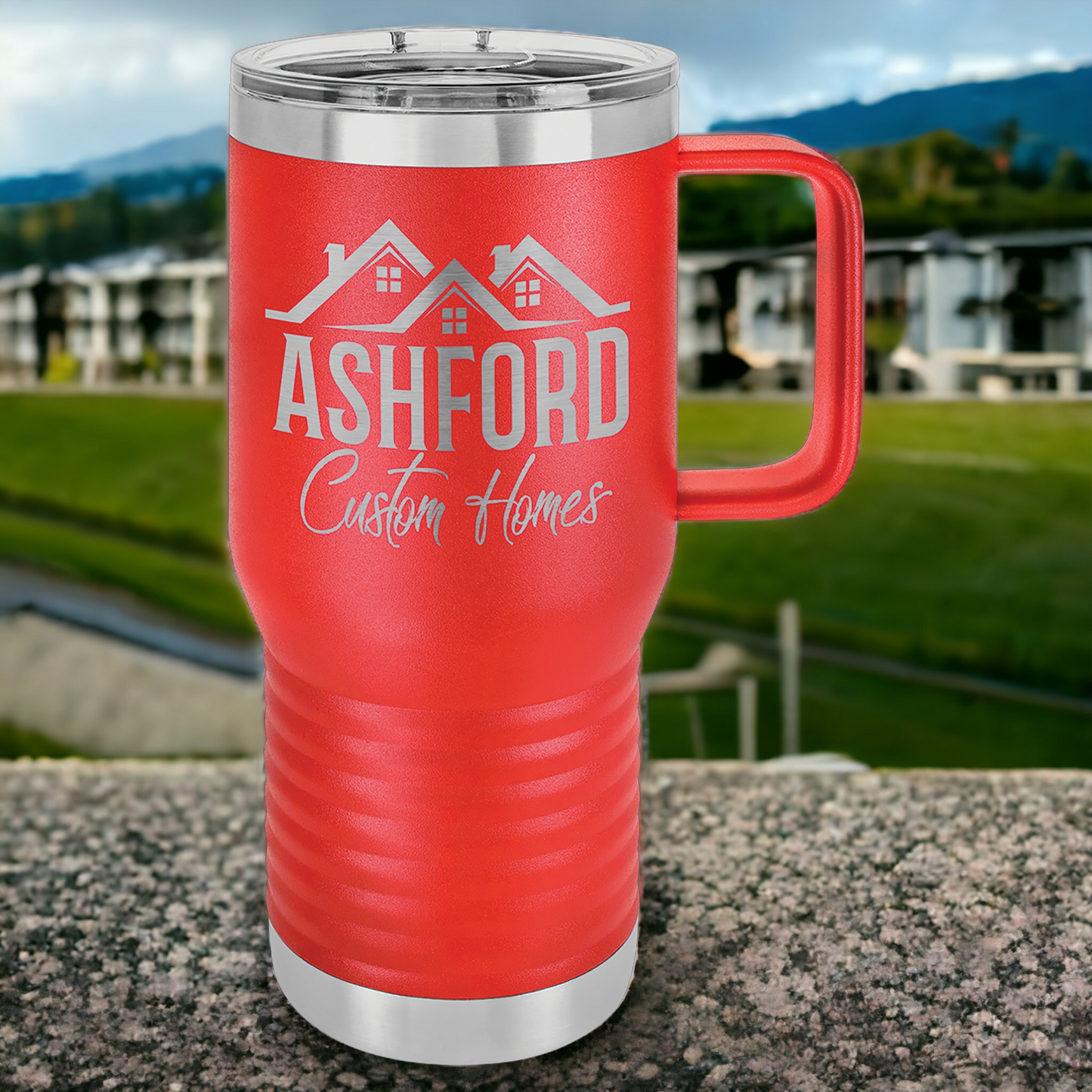 Custom Engraved 20oz Travel Mug with Slider Lid, "Polar Camel" Brand