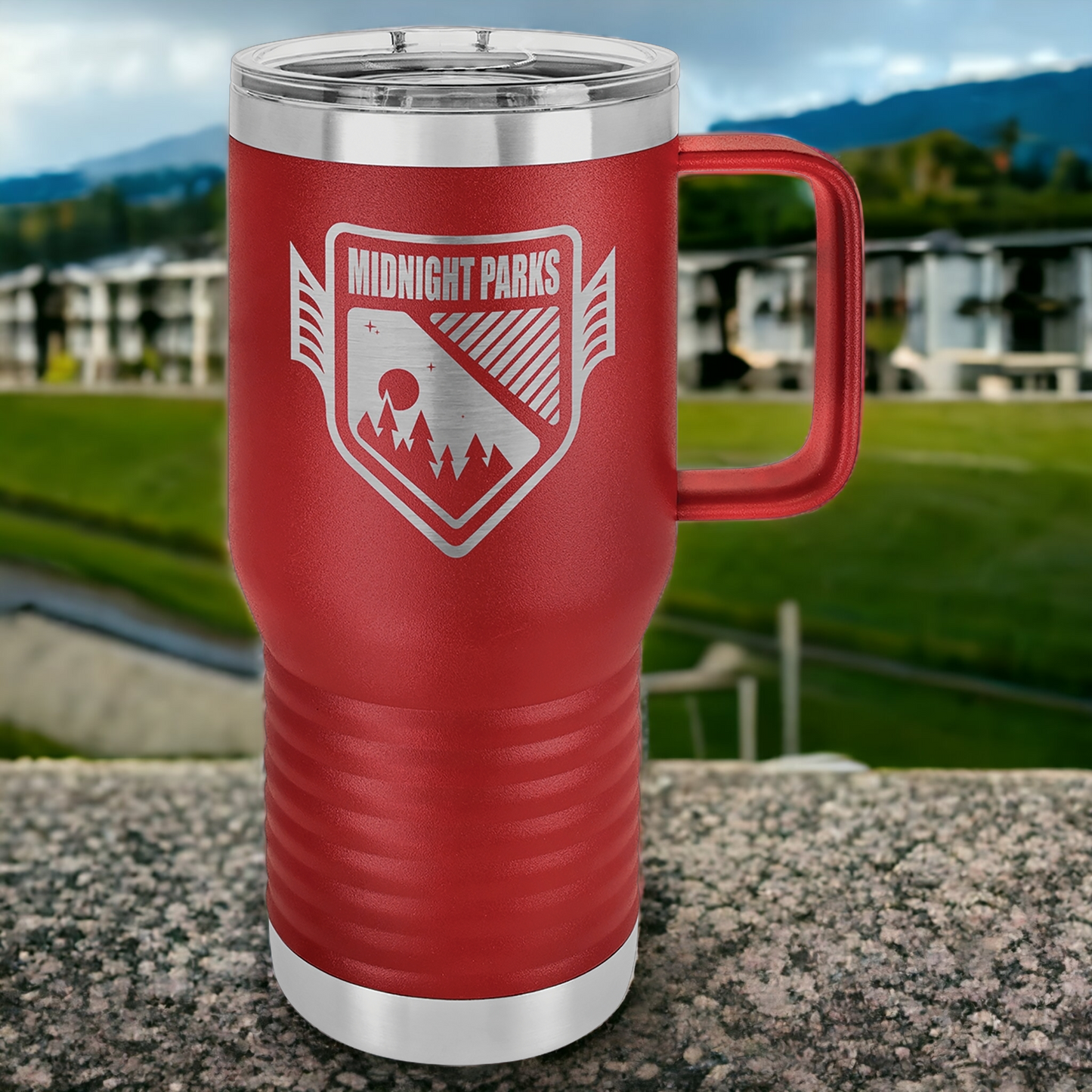 Custom Engraved 20oz Travel Mug with Slider Lid, "Polar Camel" Brand