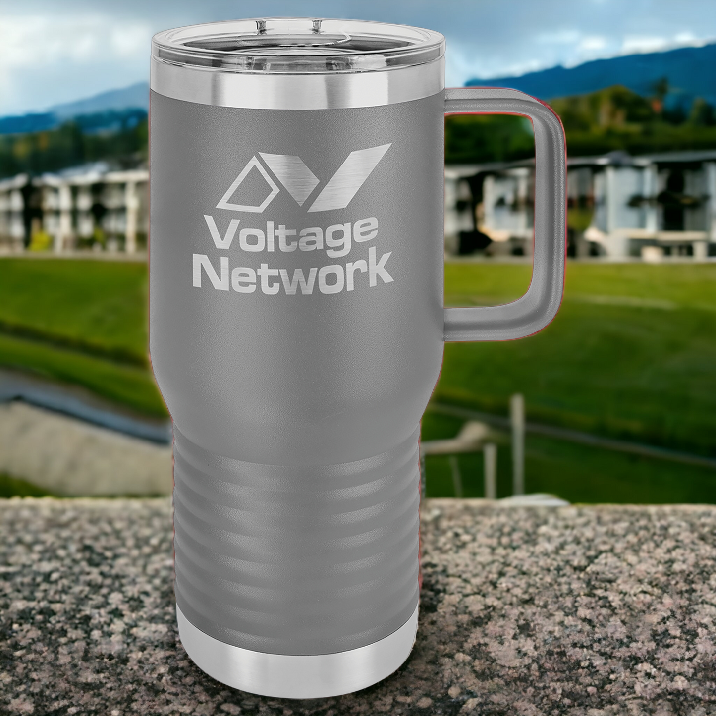 Custom Engraved 20oz Travel Mug with Slider Lid, "Polar Camel" Brand