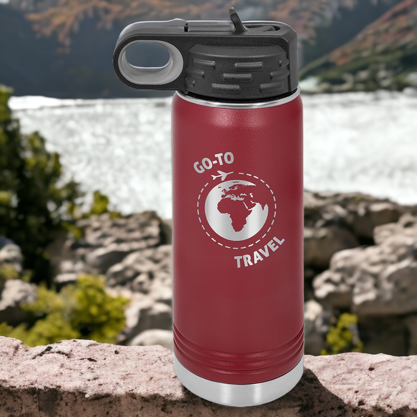 Custom Engraved 20oz Water Bottle Polar Camel Brand