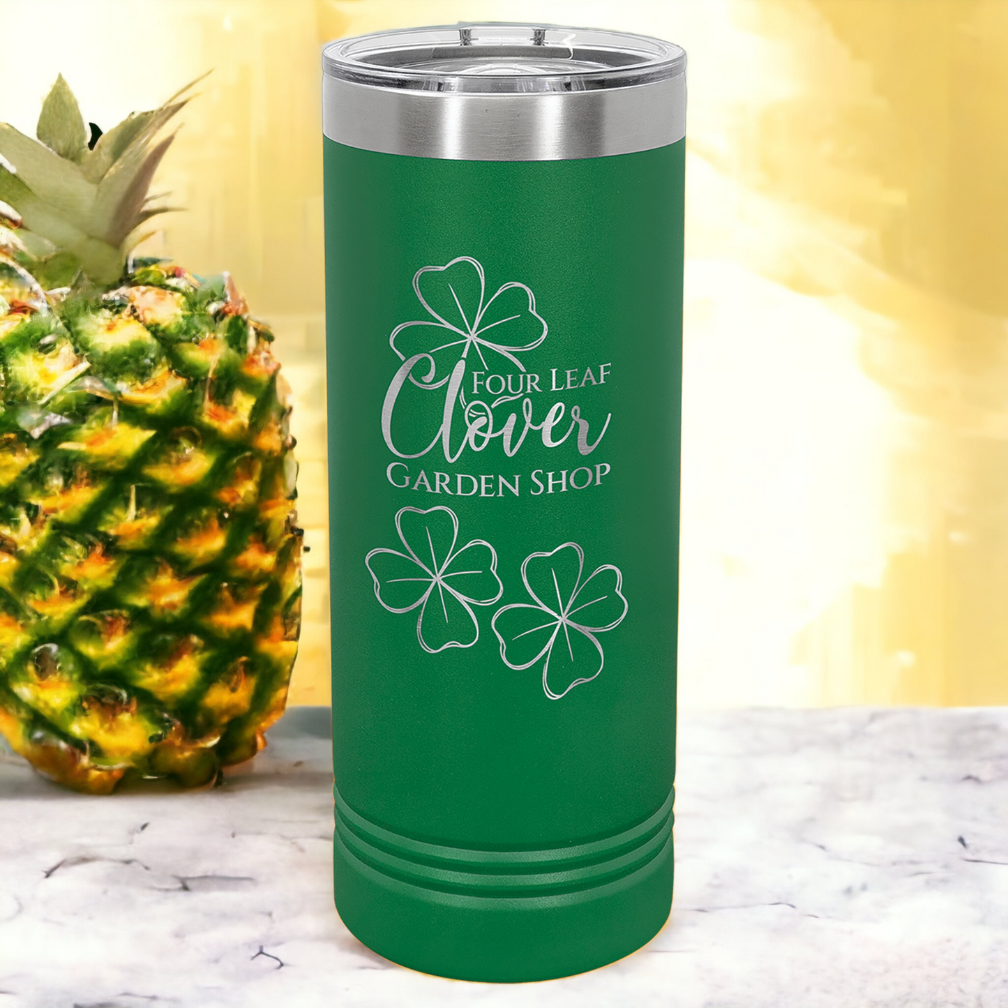 Custom Engraved 22oz Skinny Tumbler, "Polar Camel" Brand with Slider Lid