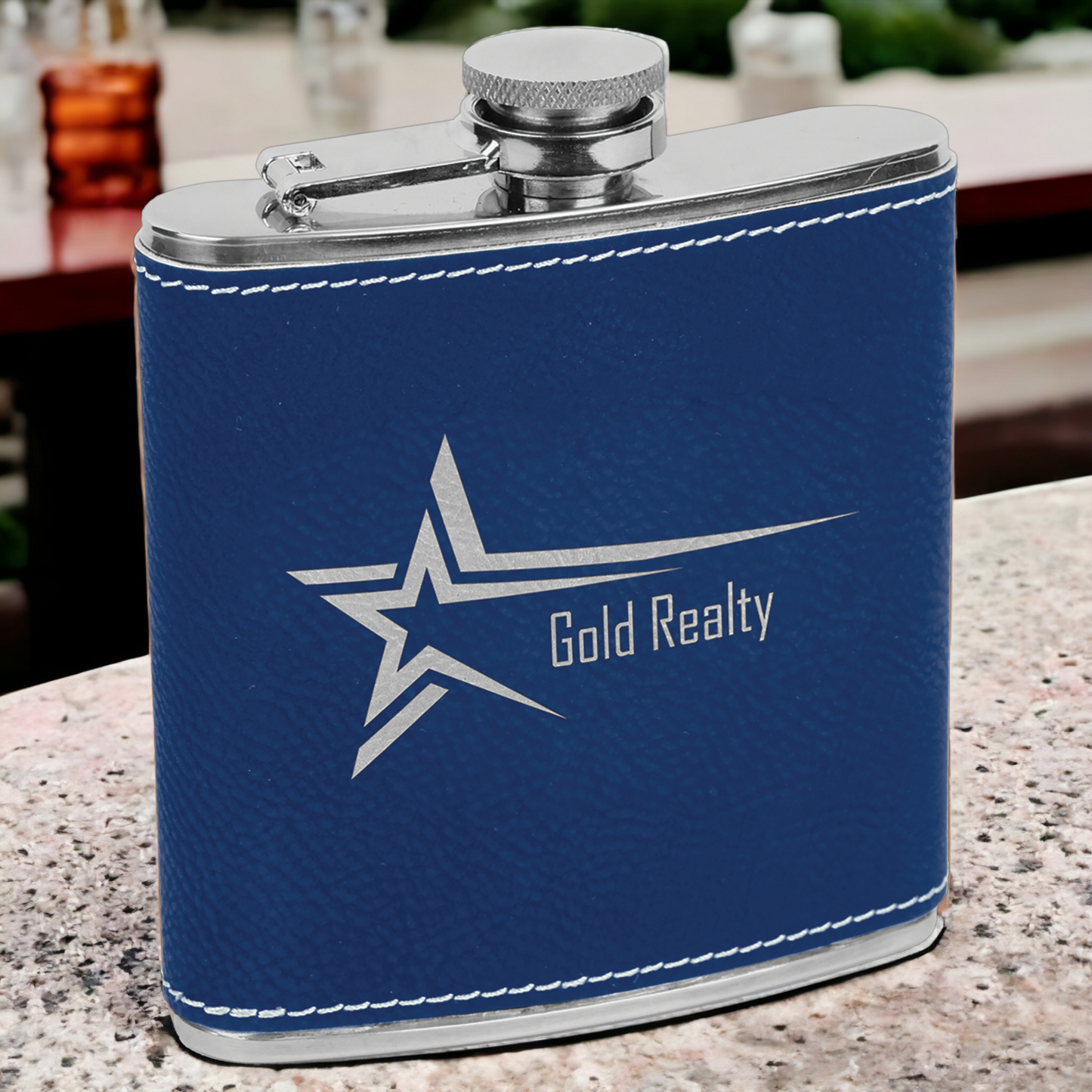 Custom Engraved 6oz Leatherette Flask