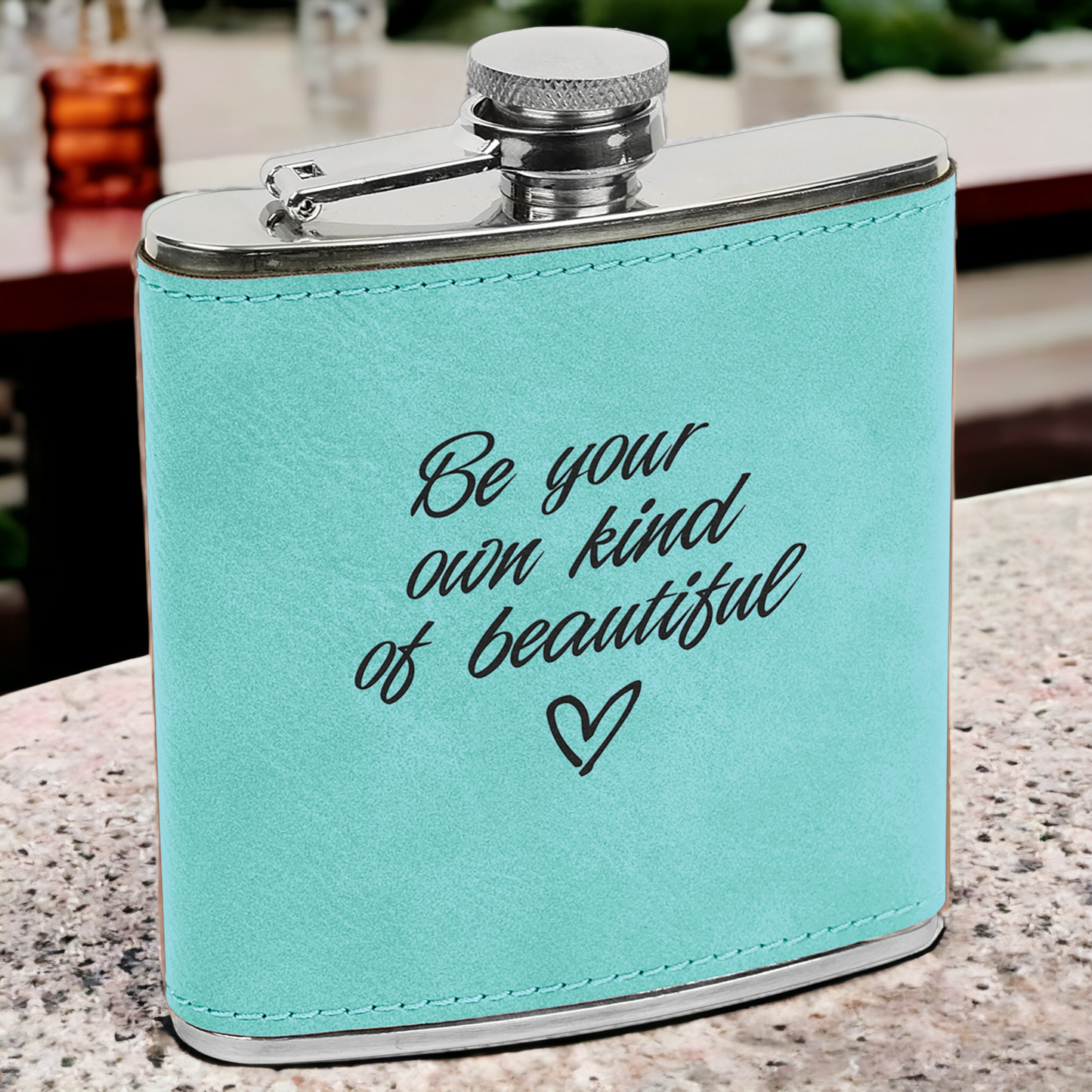 Custom Engraved 6oz Leatherette Flask