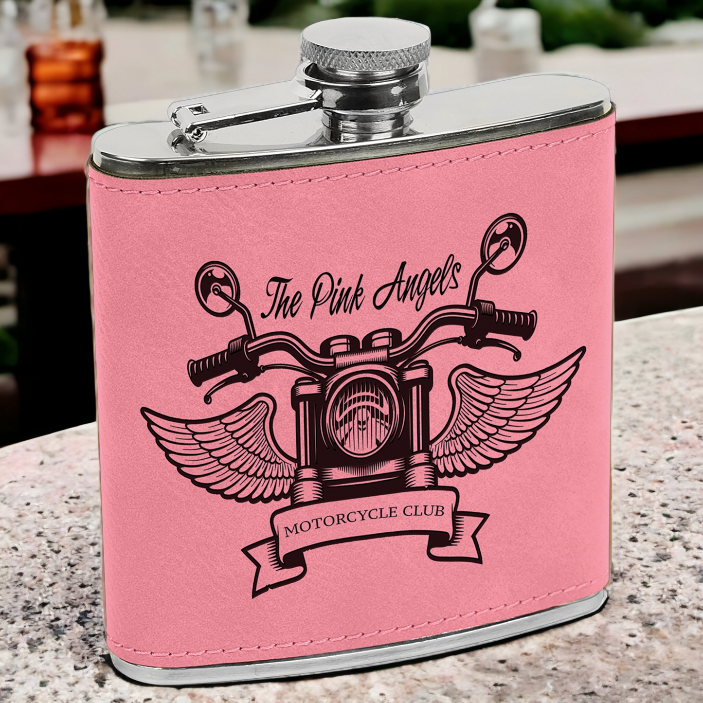 Custom Engraved 6oz Leatherette Flask