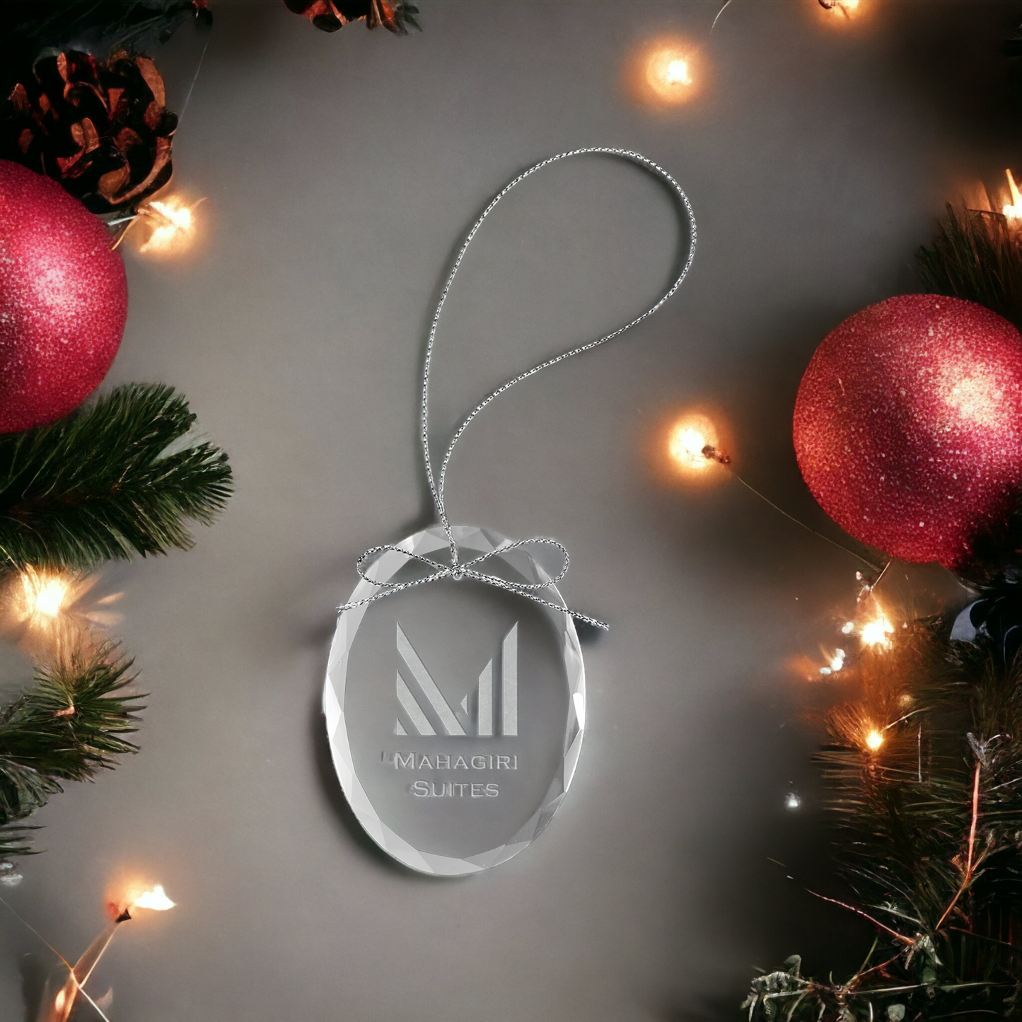 Custom Engraved Glass Christmas Ornaments