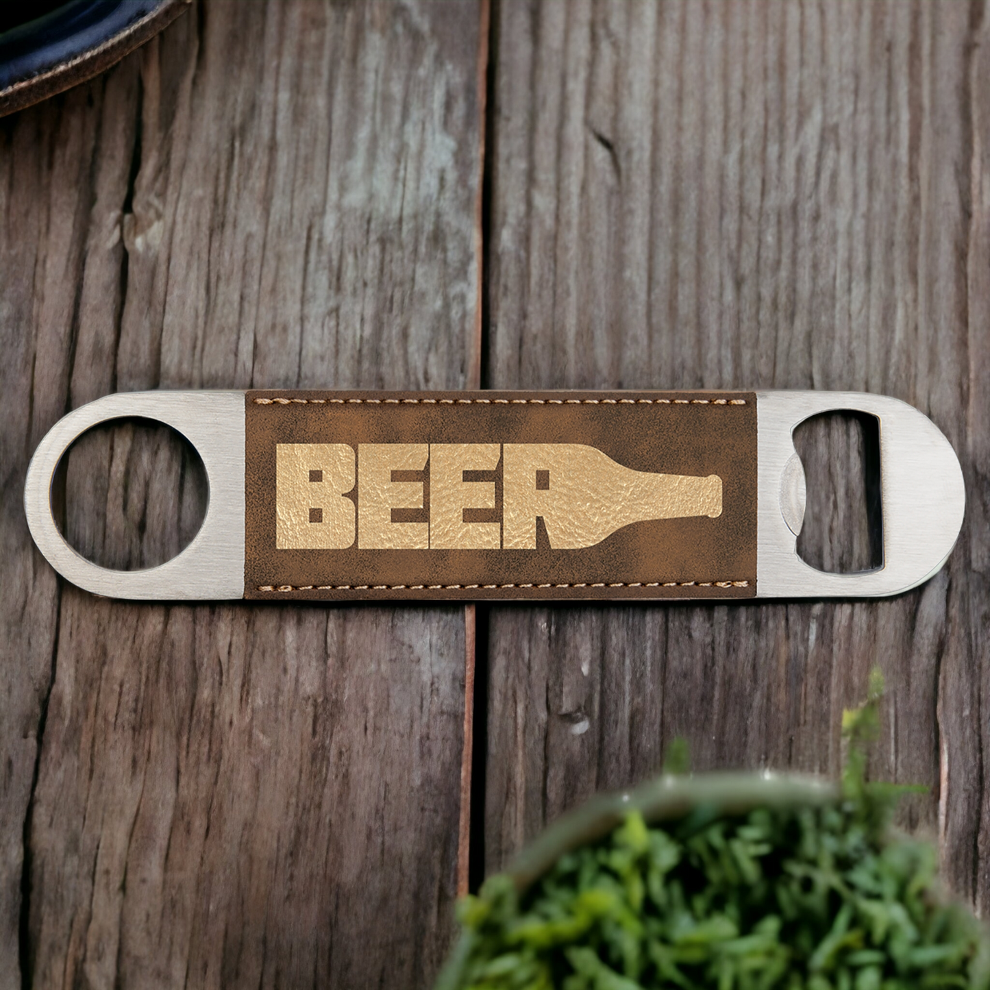 Custom Engraved Leatherette Bottle Opener