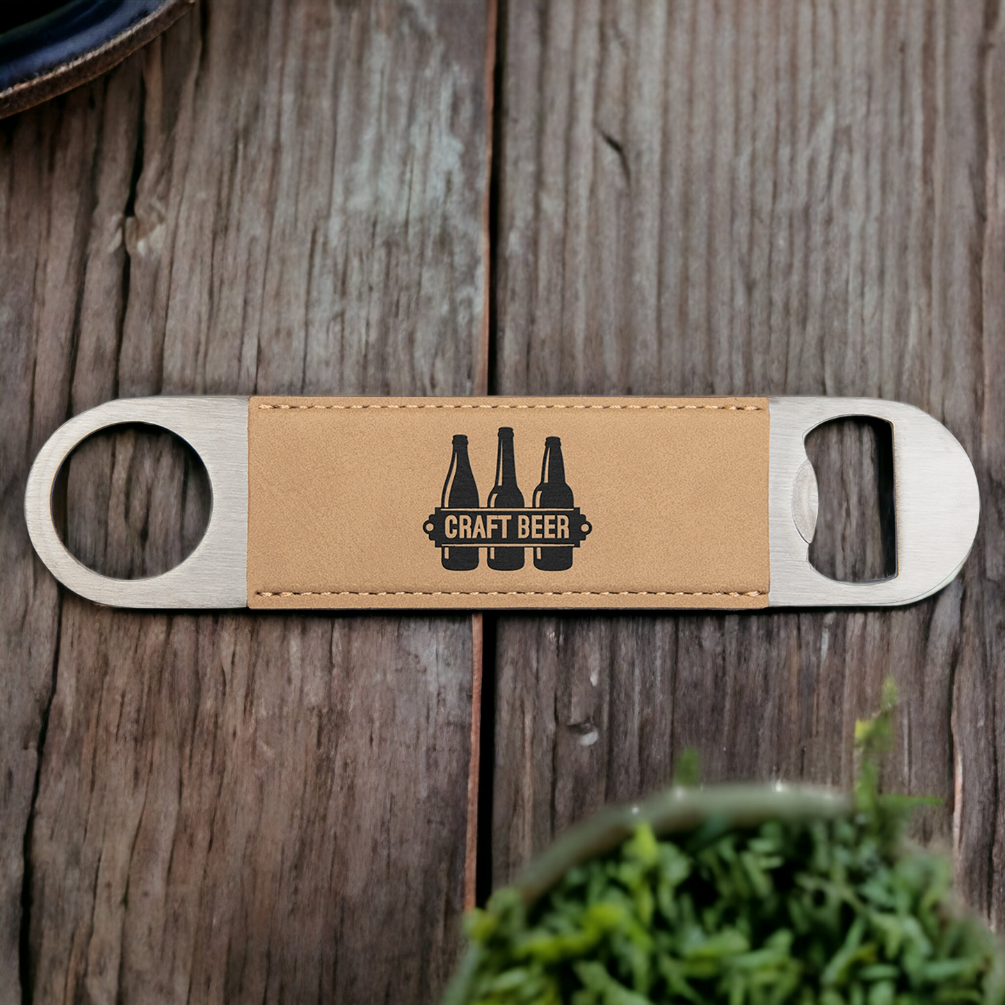 Custom Engraved Leatherette Bottle Opener