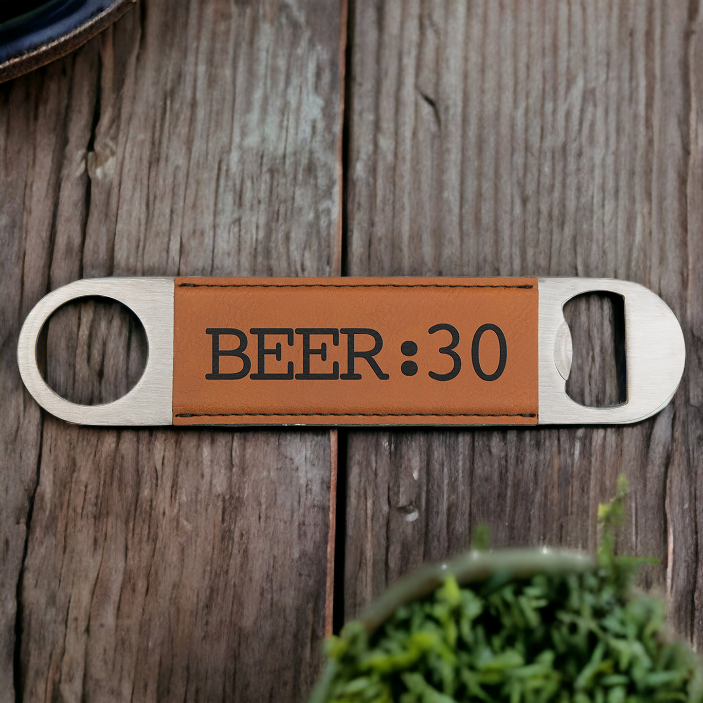 Custom Engraved Leatherette Bottle Opener