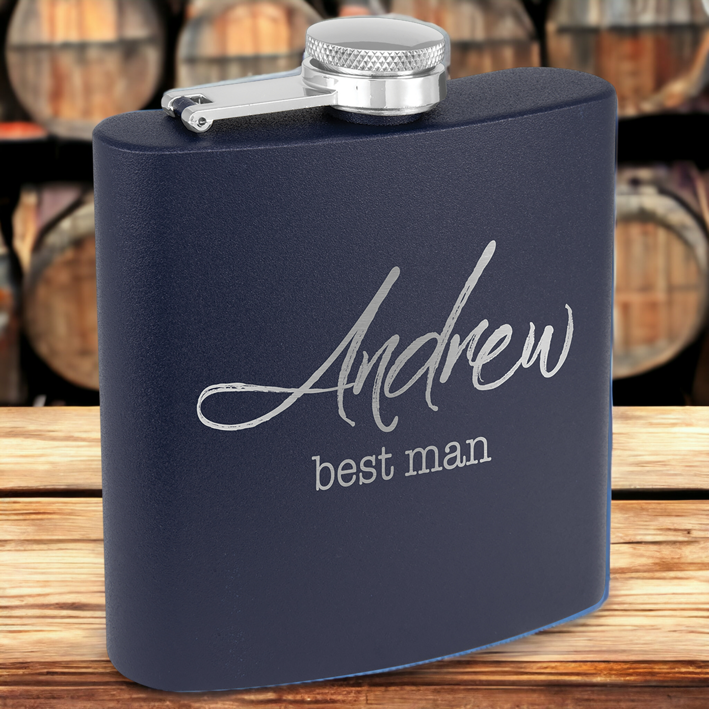 Custom Engraved Powder Coated 6oz Flask