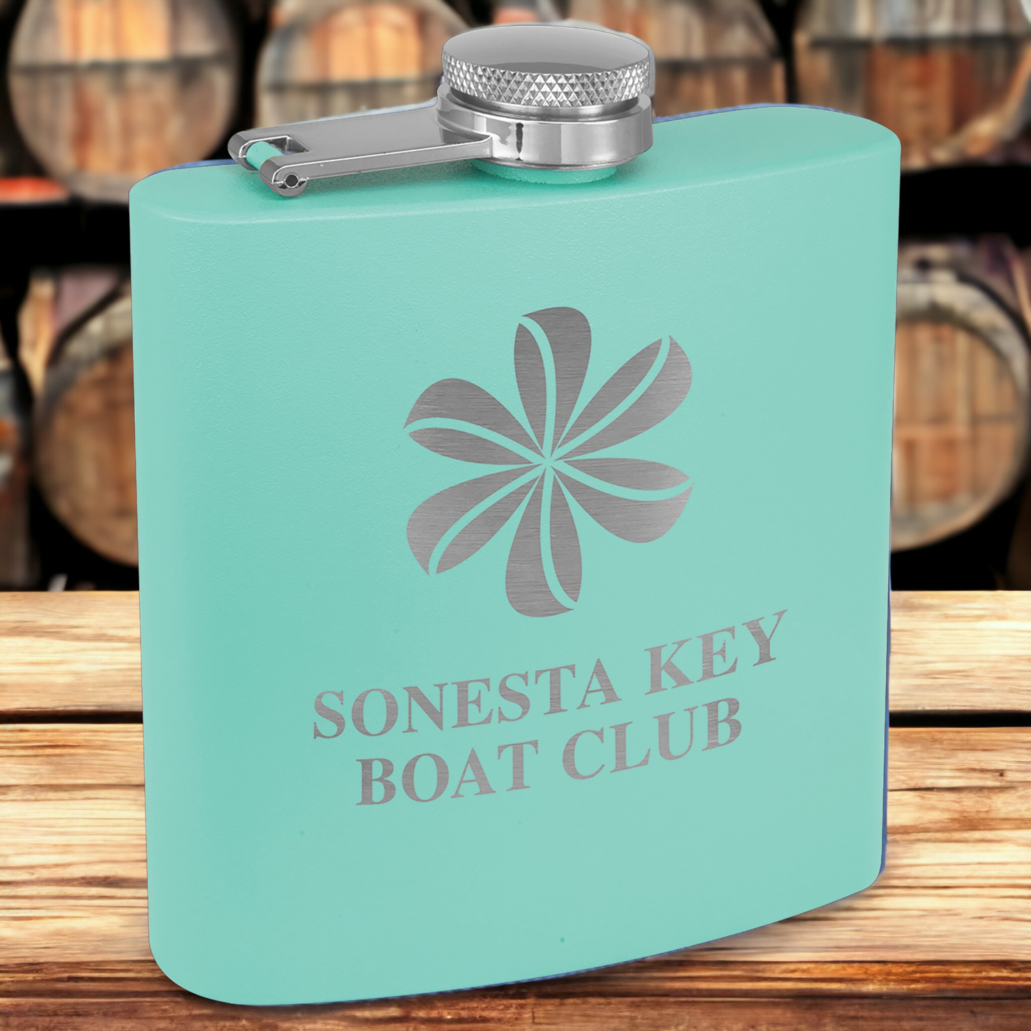 Custom Engraved Powder Coated 6oz Flask