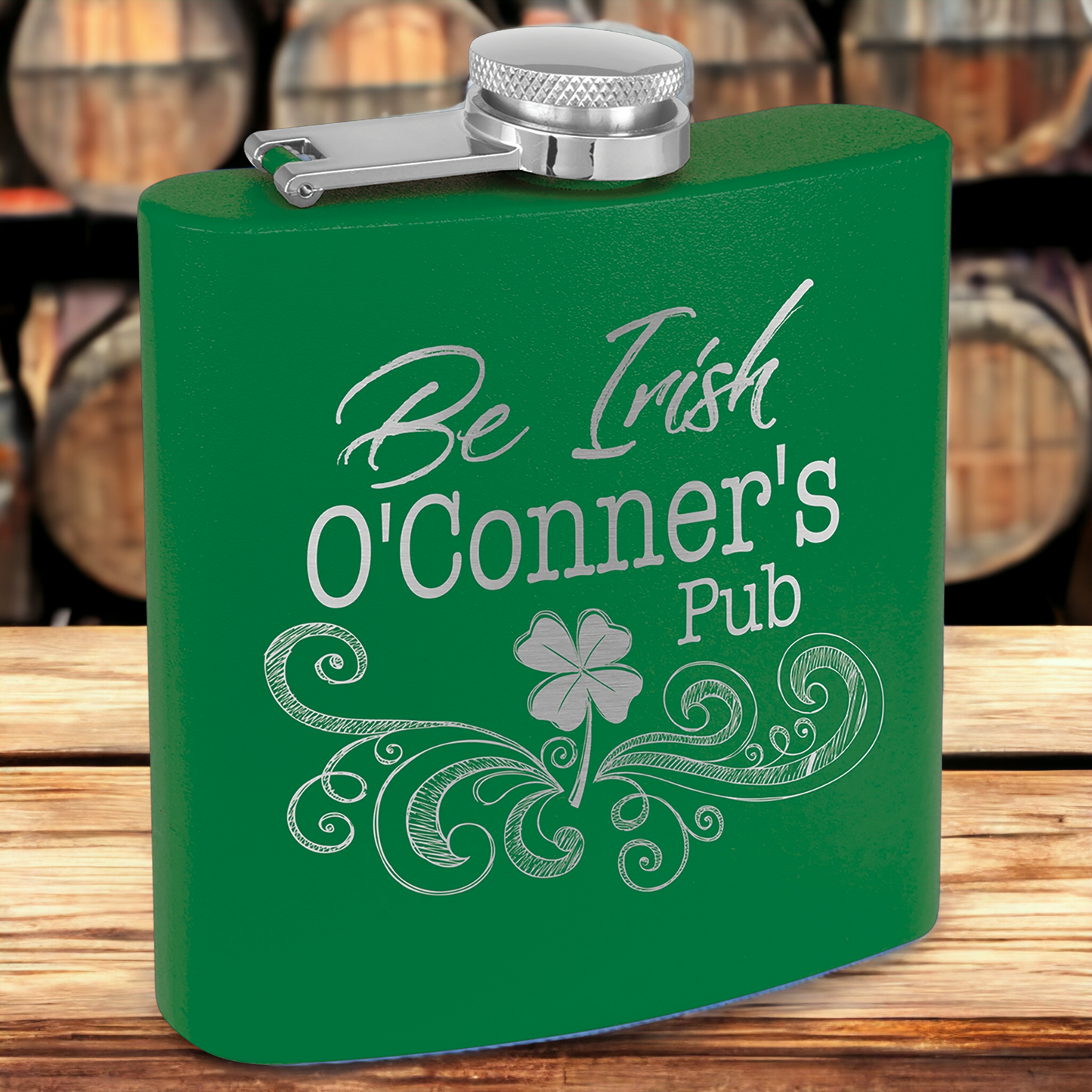 Custom Engraved Powder Coated 6oz Flask