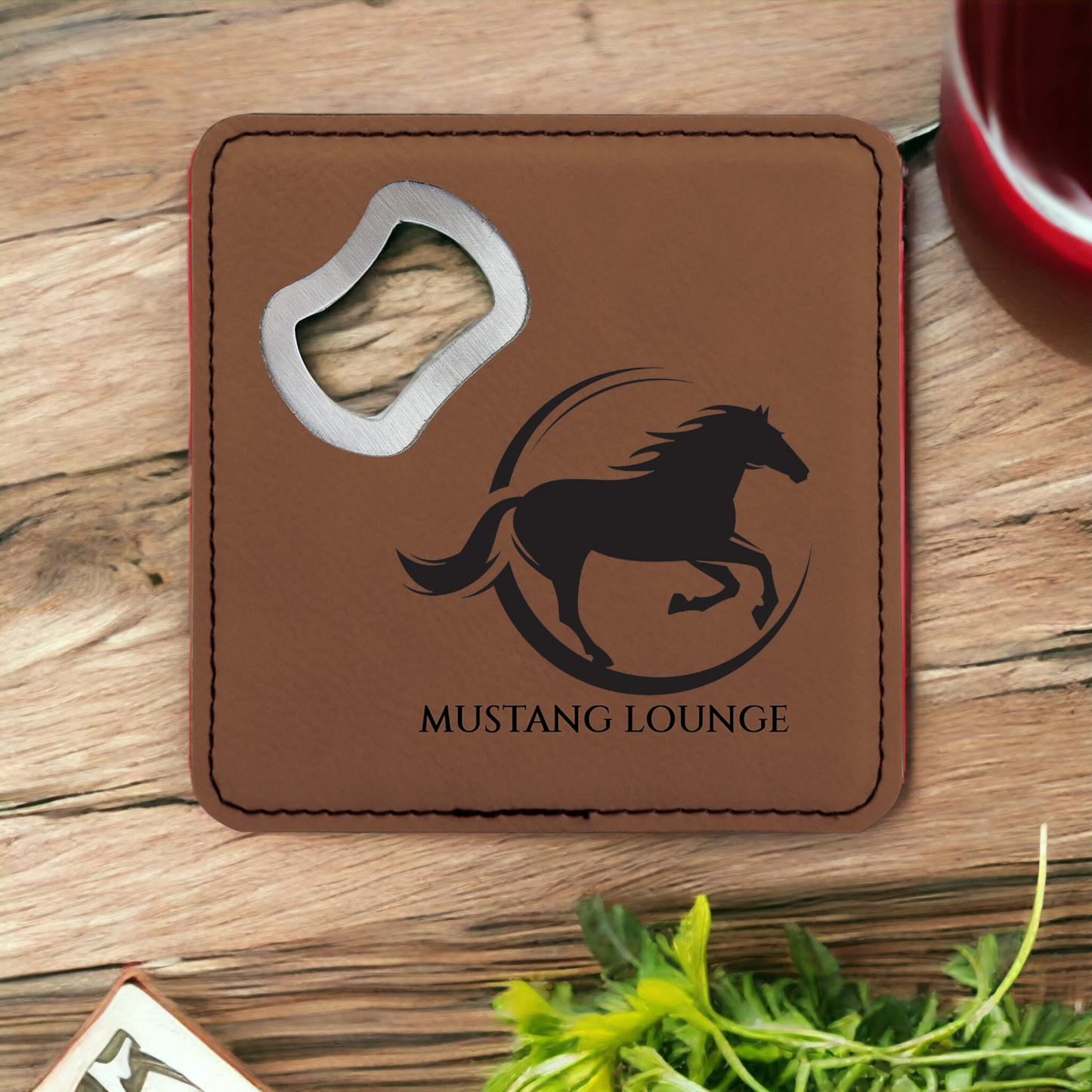 Custom Engraved 4x4 Leatherette Bottle Opener